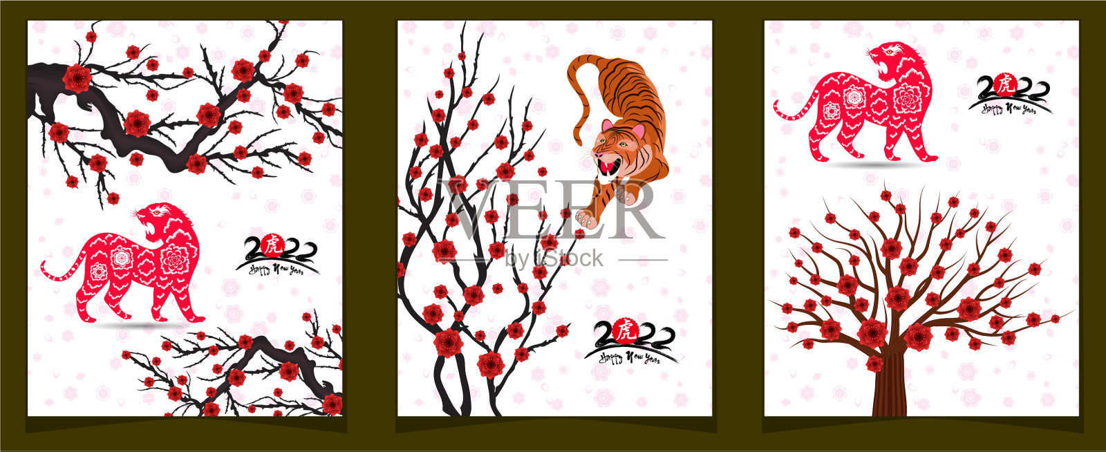 中国新年2022 -农历虎年插画图片素材
