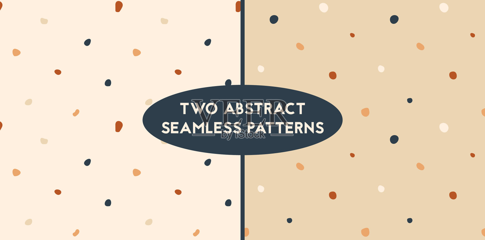 时髦的米色和棕色抽象点插画图片素材