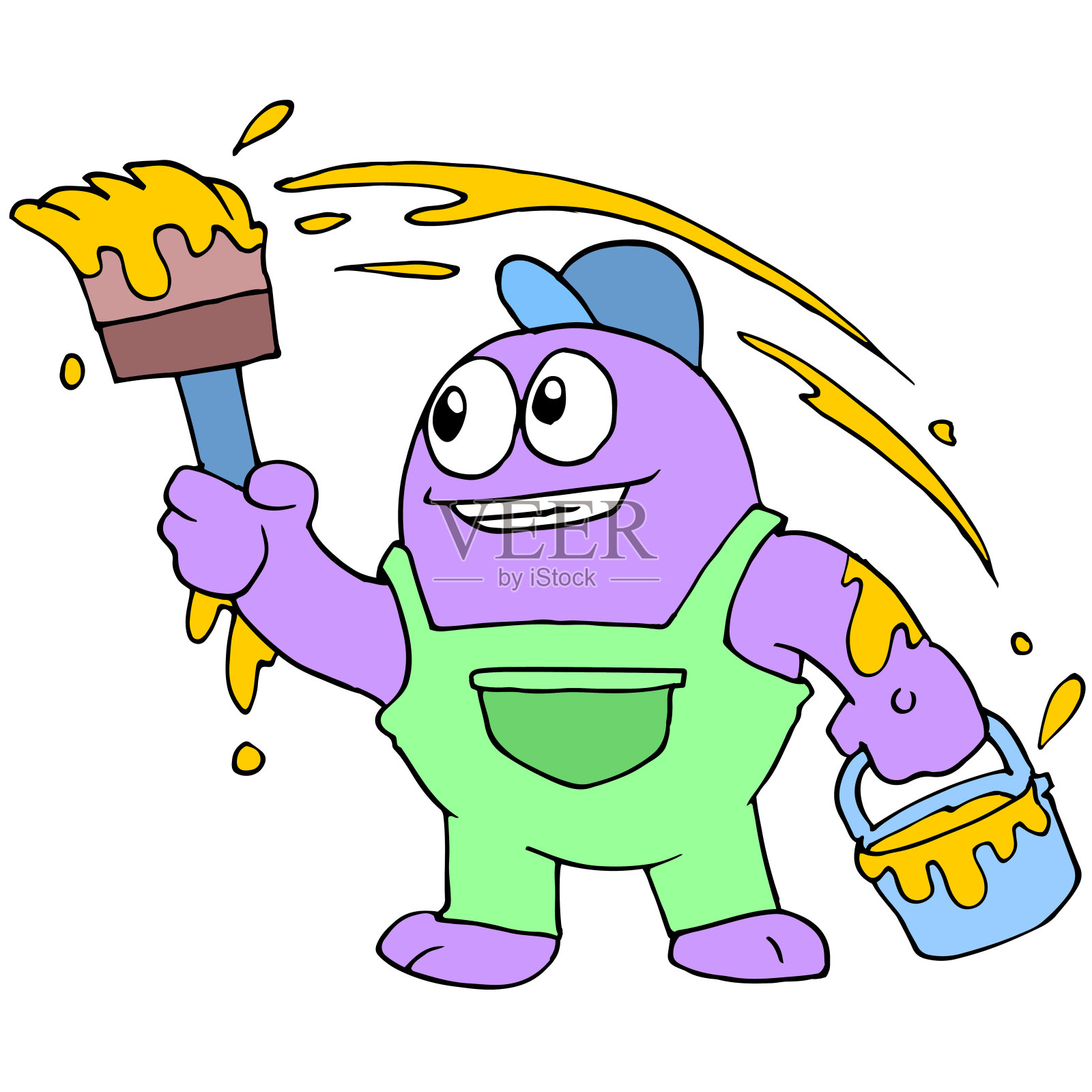 卡通人物涂鸦画设计元素图片