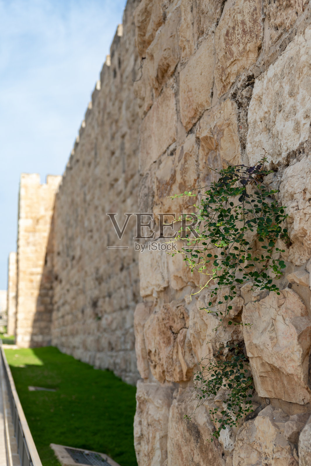 以色列耶路撒冷雅法门附近耶路撒冷旧城墙的外部景观照片摄影图片
