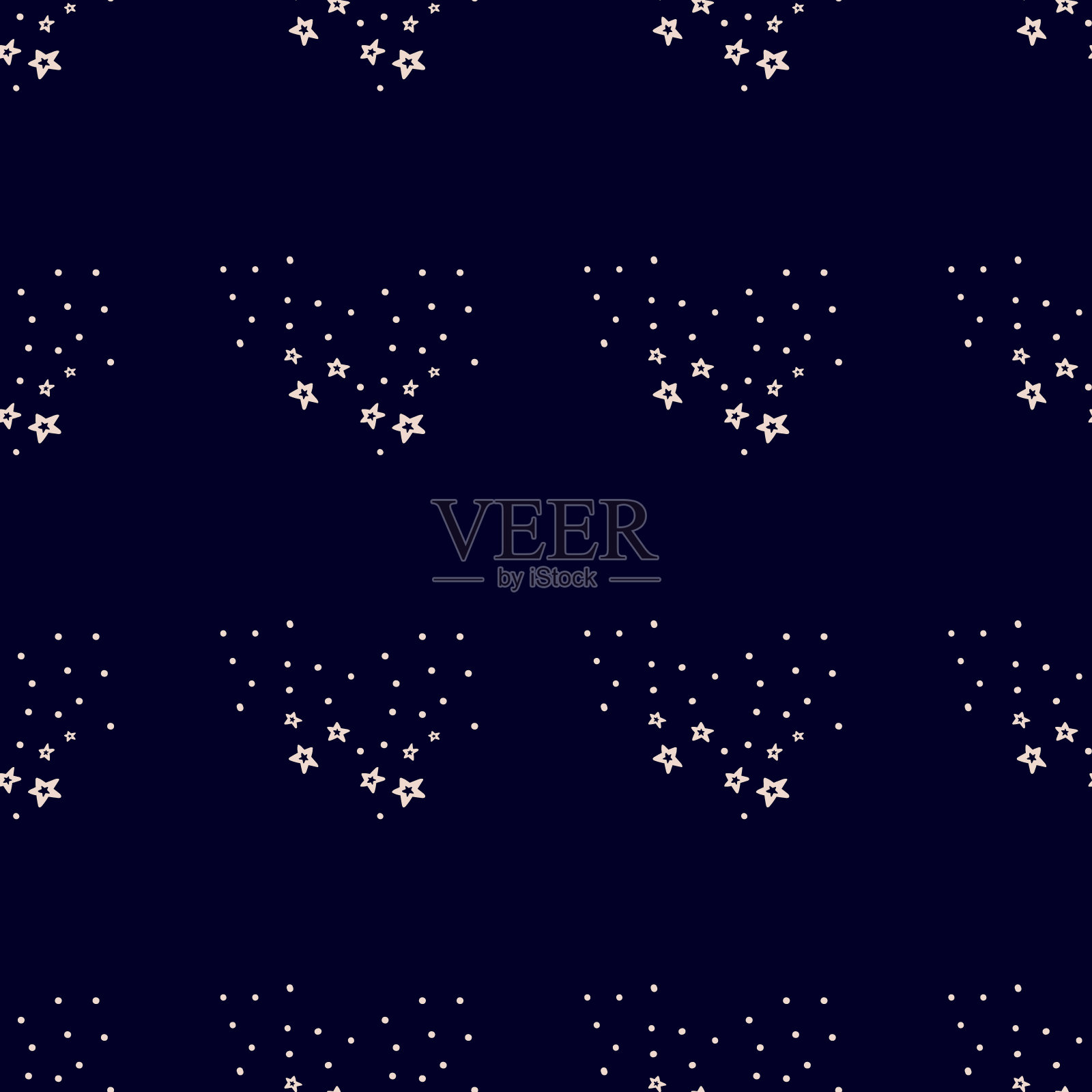 手绘星空无缝图案-05插画图片素材