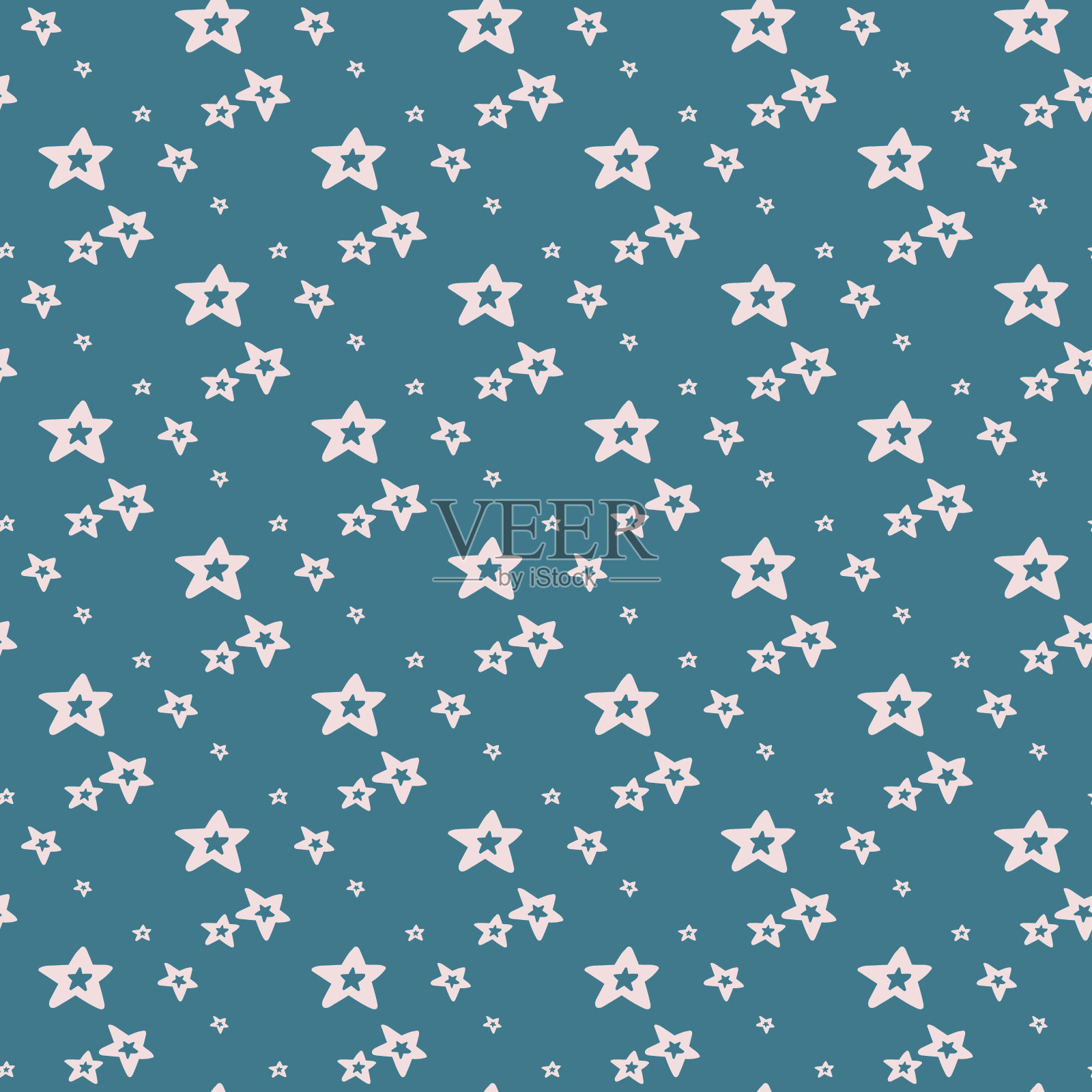 手绘星空无缝图案-04插画图片素材