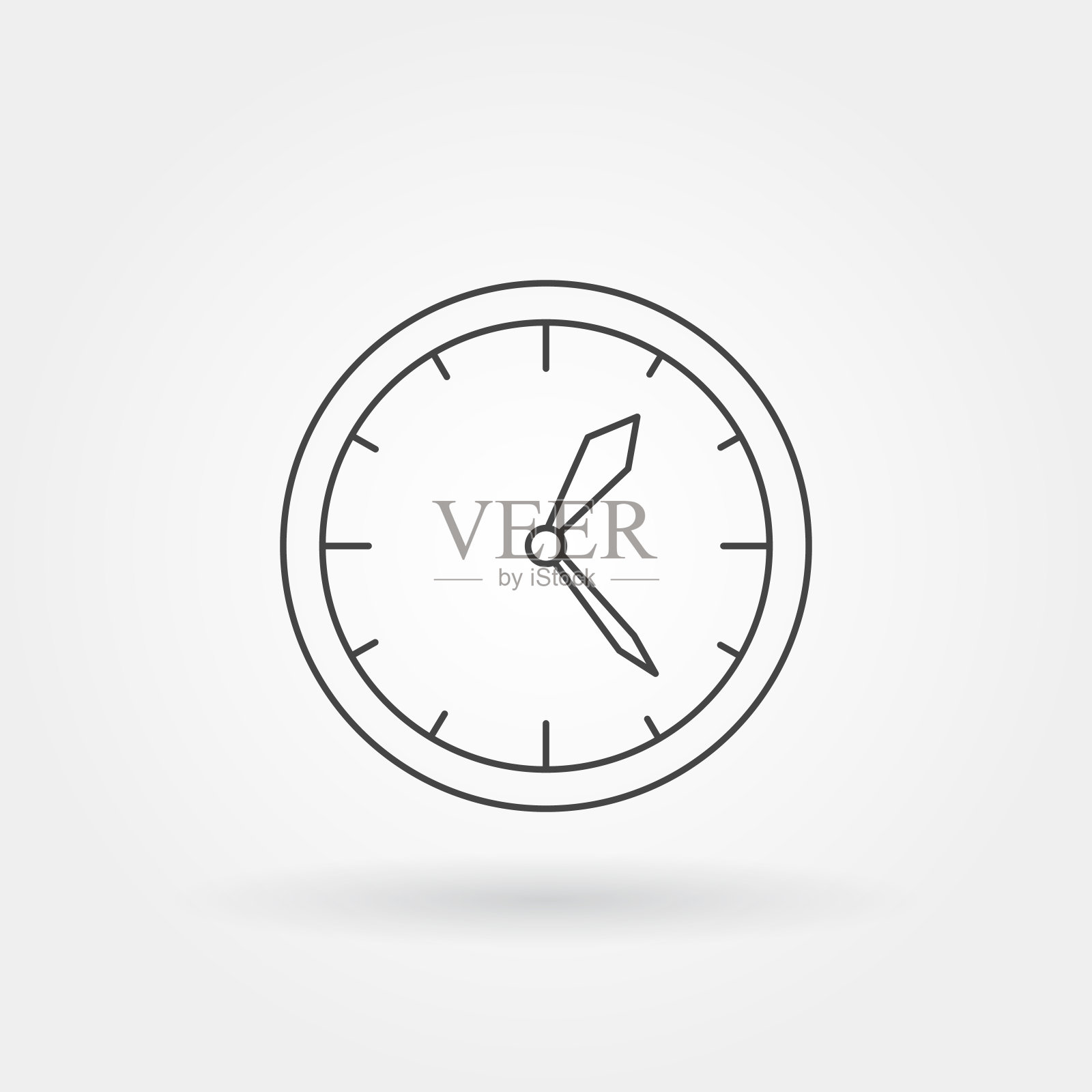 时钟单孤立图标与现代线或轮廓风格矢量插画图片素材