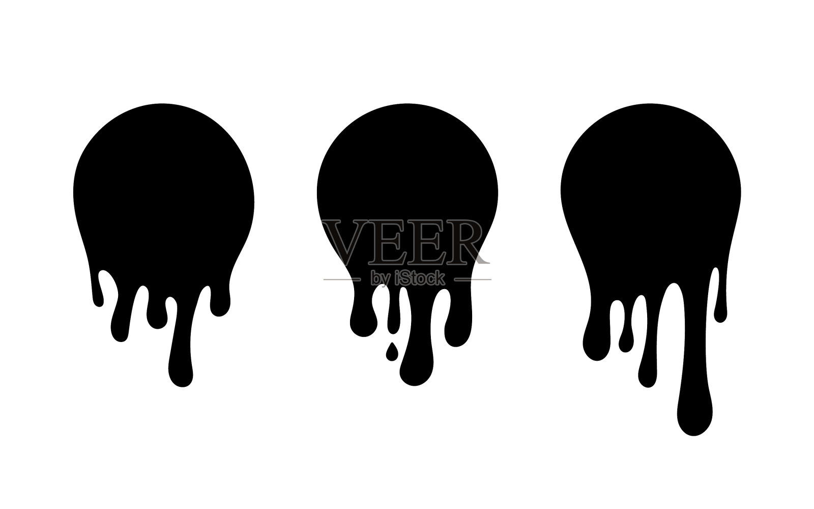 滴墨液体与滴墨黑色斑点插画图片素材