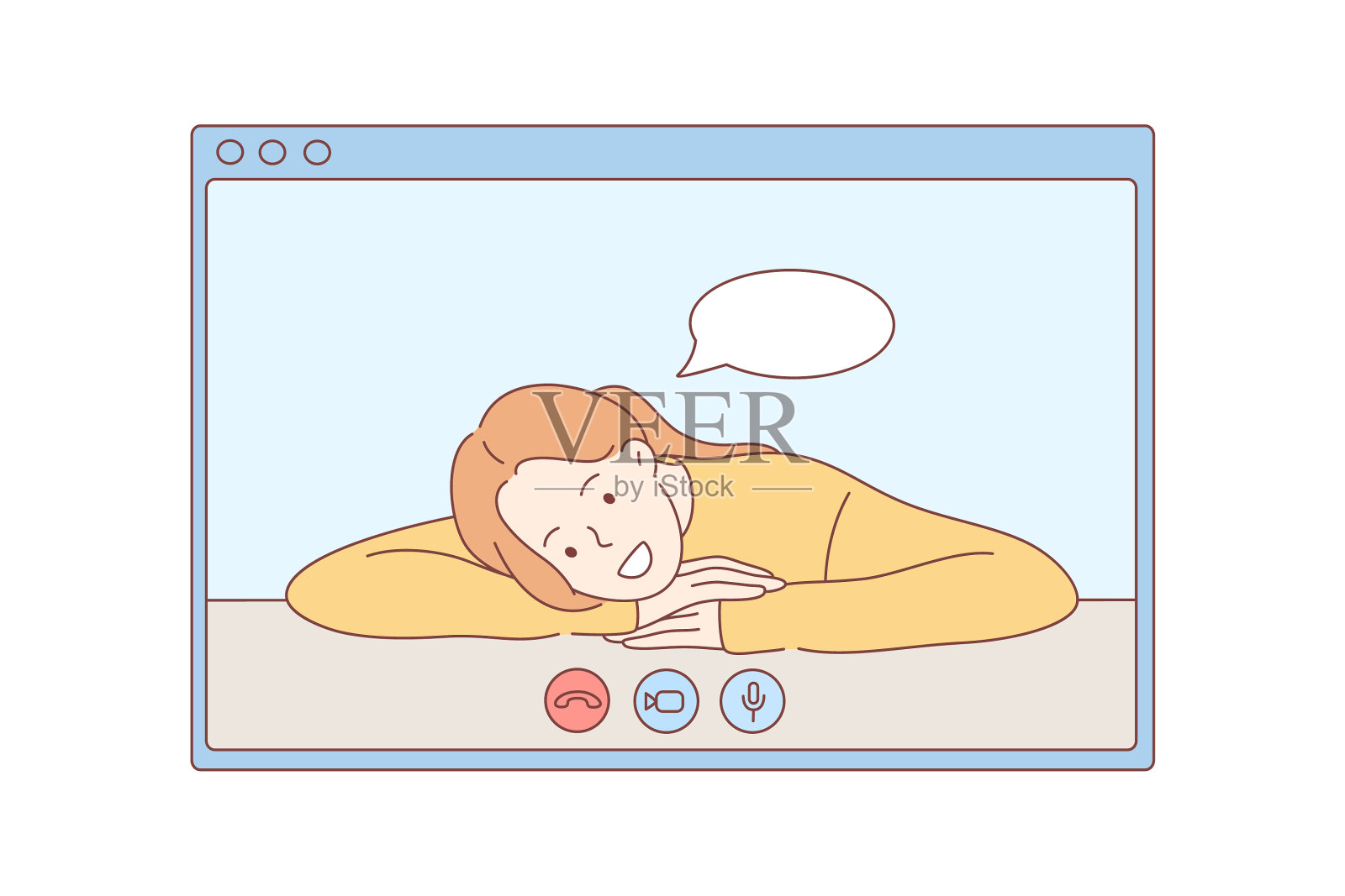 在线通信隔离插画图片素材