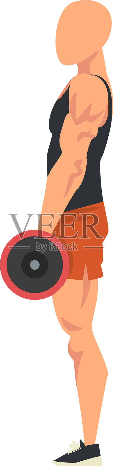 男子站在杠铃旁观看男性设计元素图片