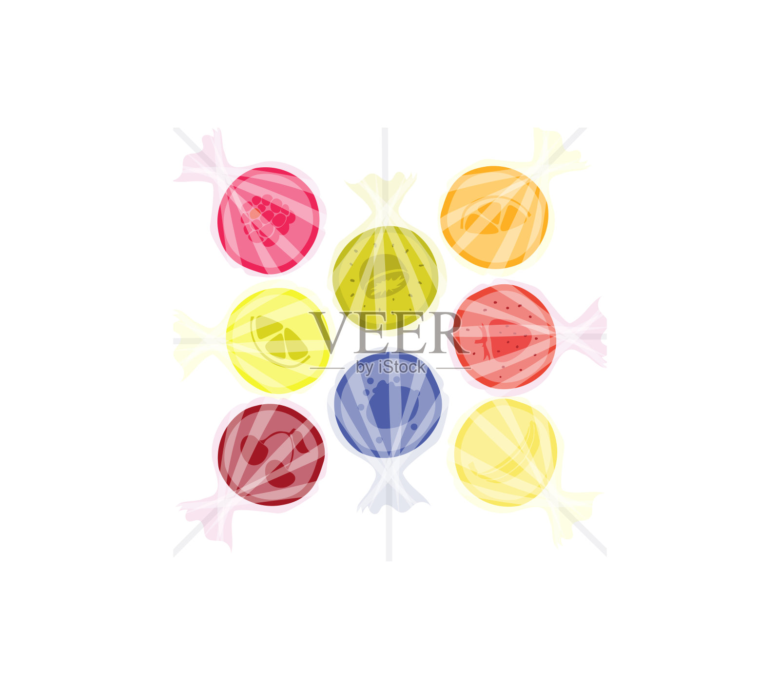 白色背景下的棒棒糖。矢量图插画图片素材