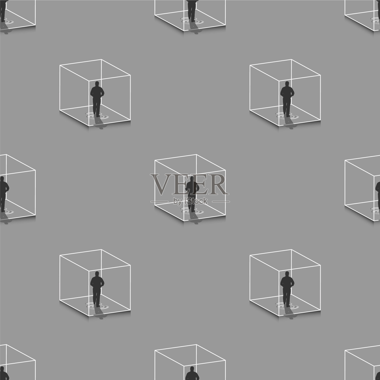 无缝模式与剪切蒙版3d抽象插画图片素材