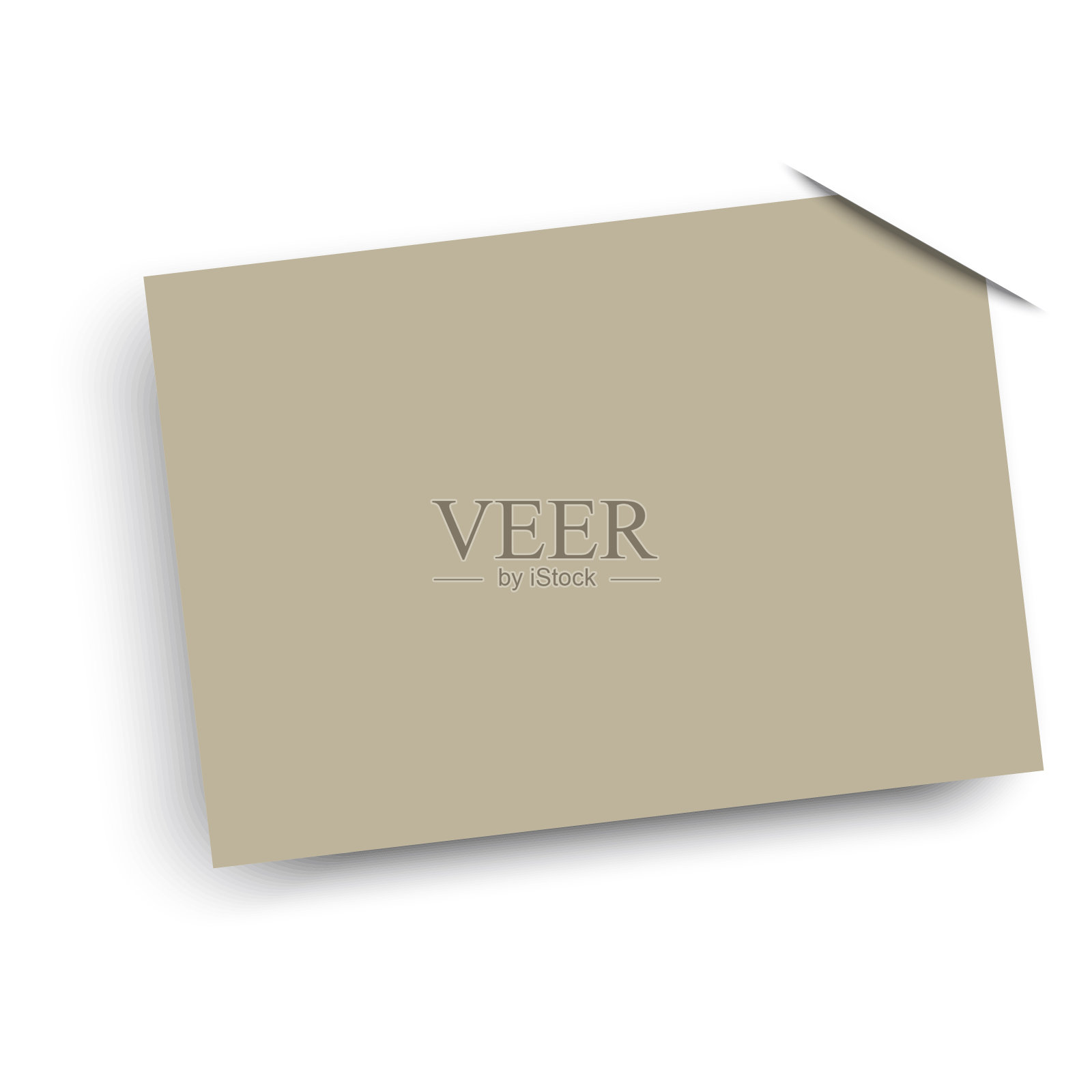 写字用的白纸。矢量插图。三维模拟的一张纸与一个角落塞进去。股票的形象。EPS10插画图片素材