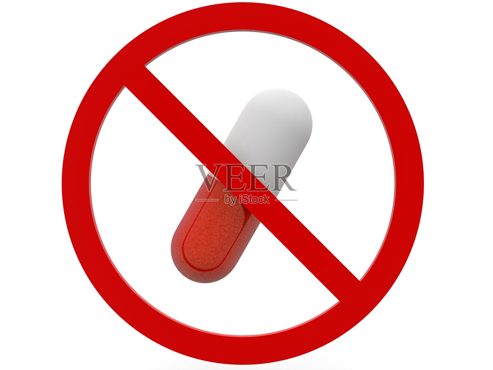 红白两色无药物概念照片摄影图片