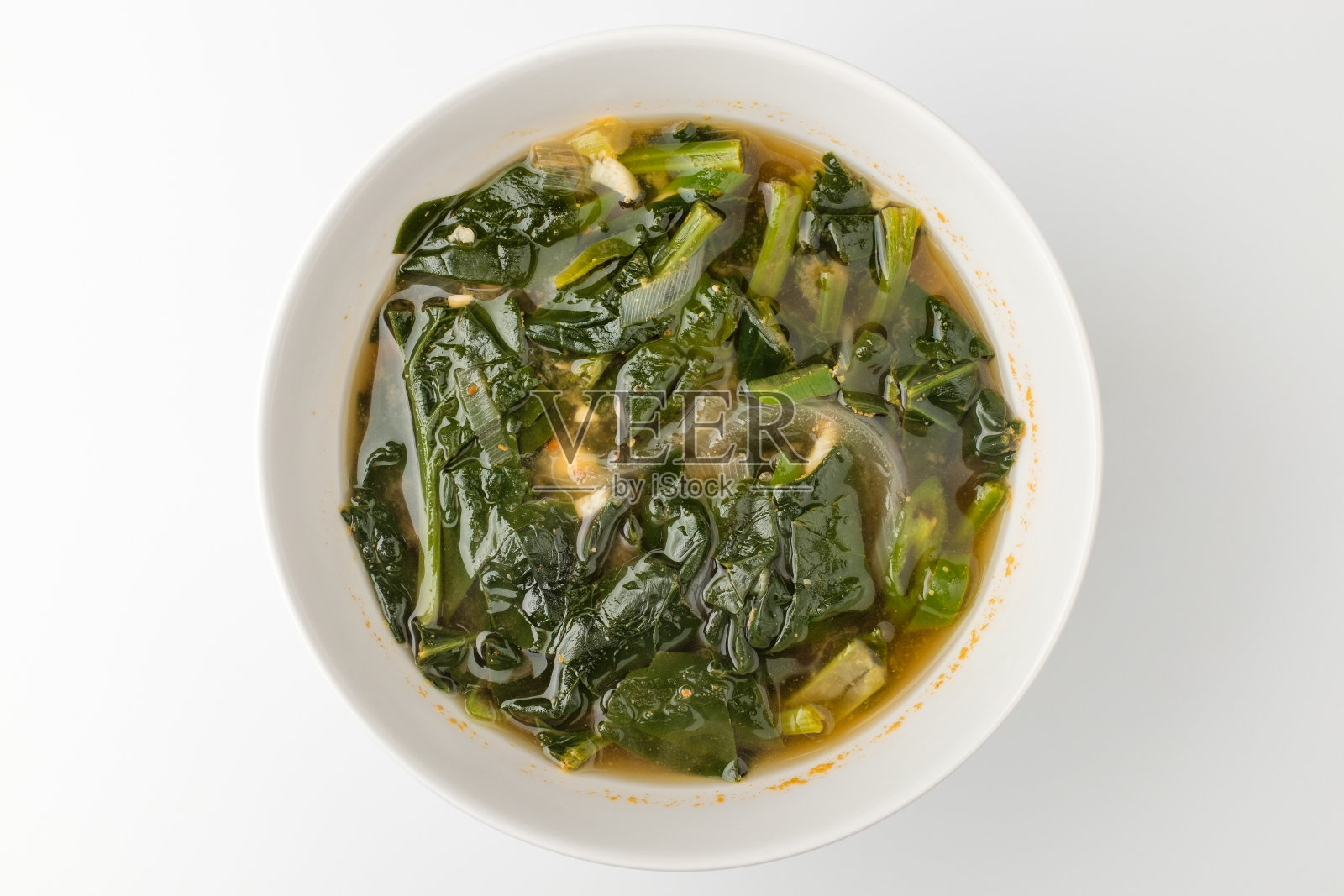菠菜味噌汤照片摄影图片