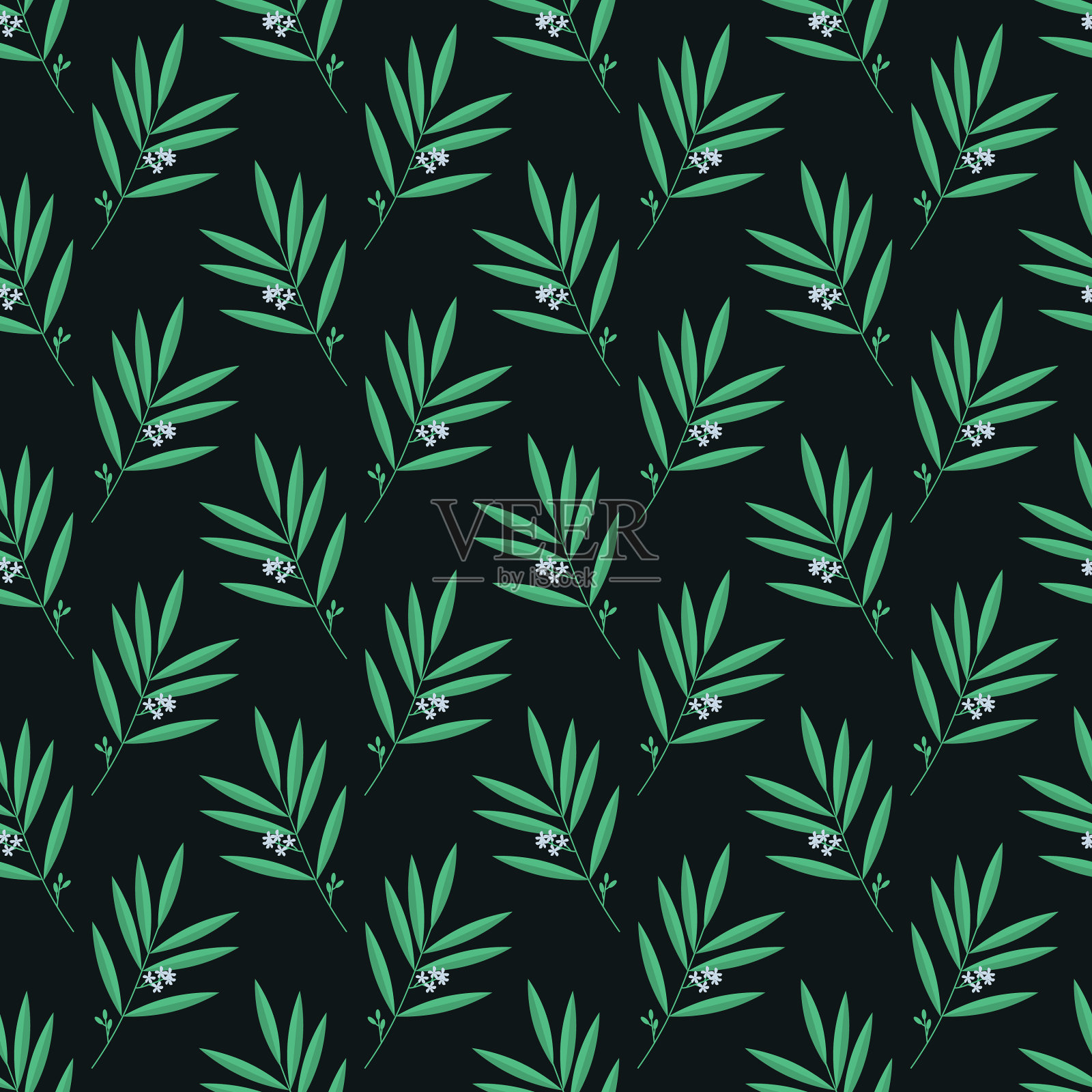 无缝楝分支插画图片素材