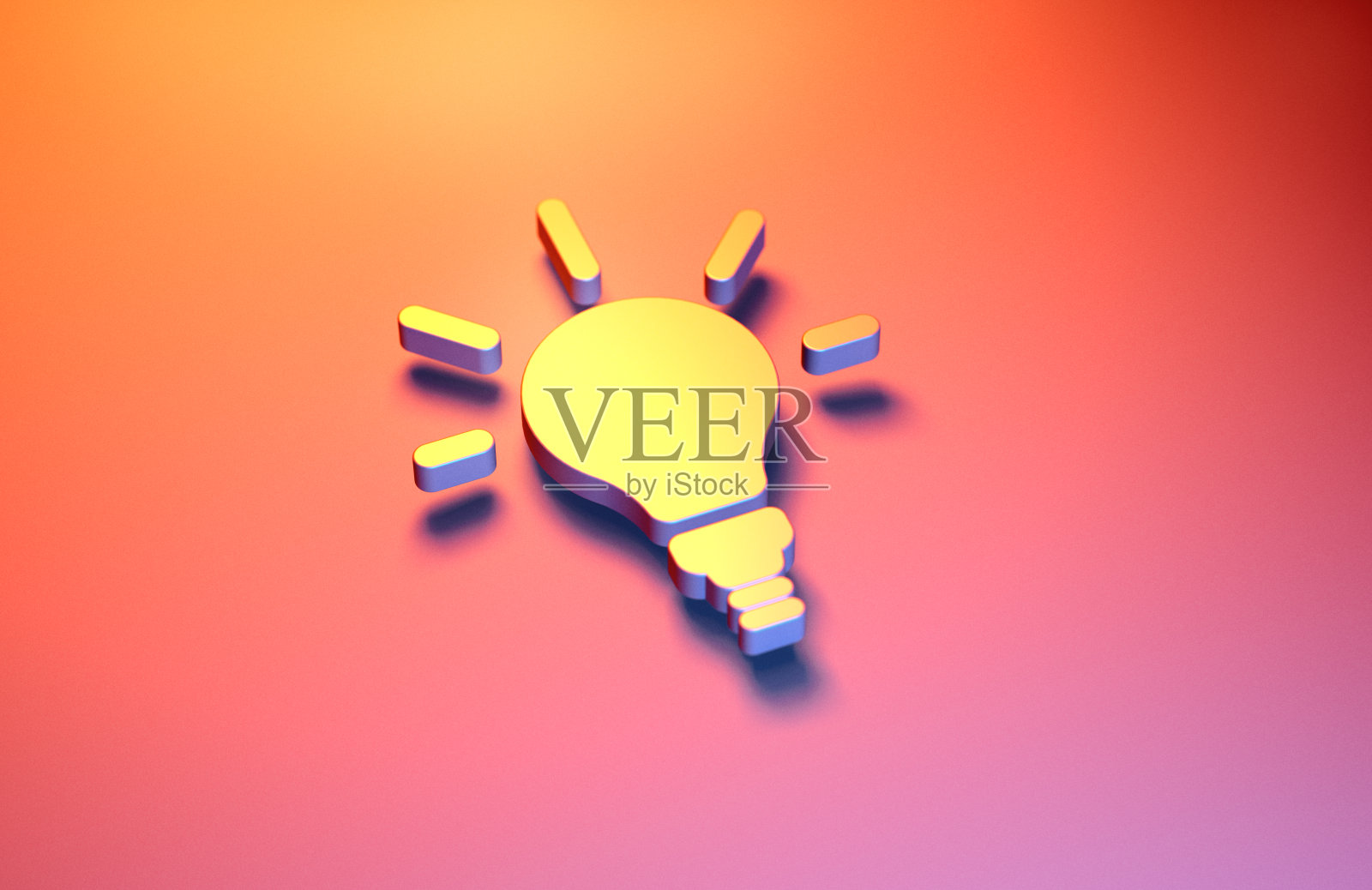 灯泡图标3D渲染照片摄影图片