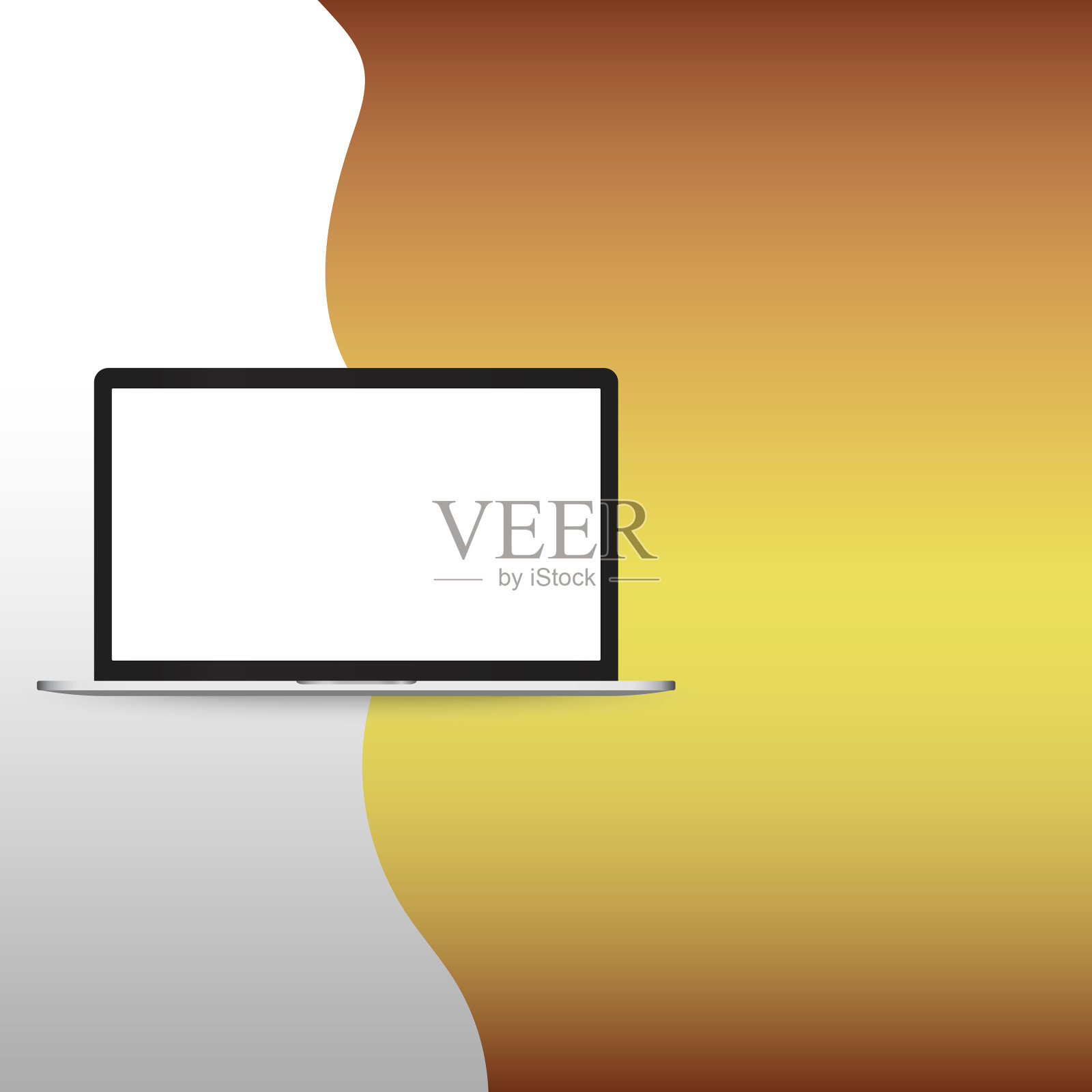 现代光滑笔记本电脑隔离在白色eps10插画图片素材