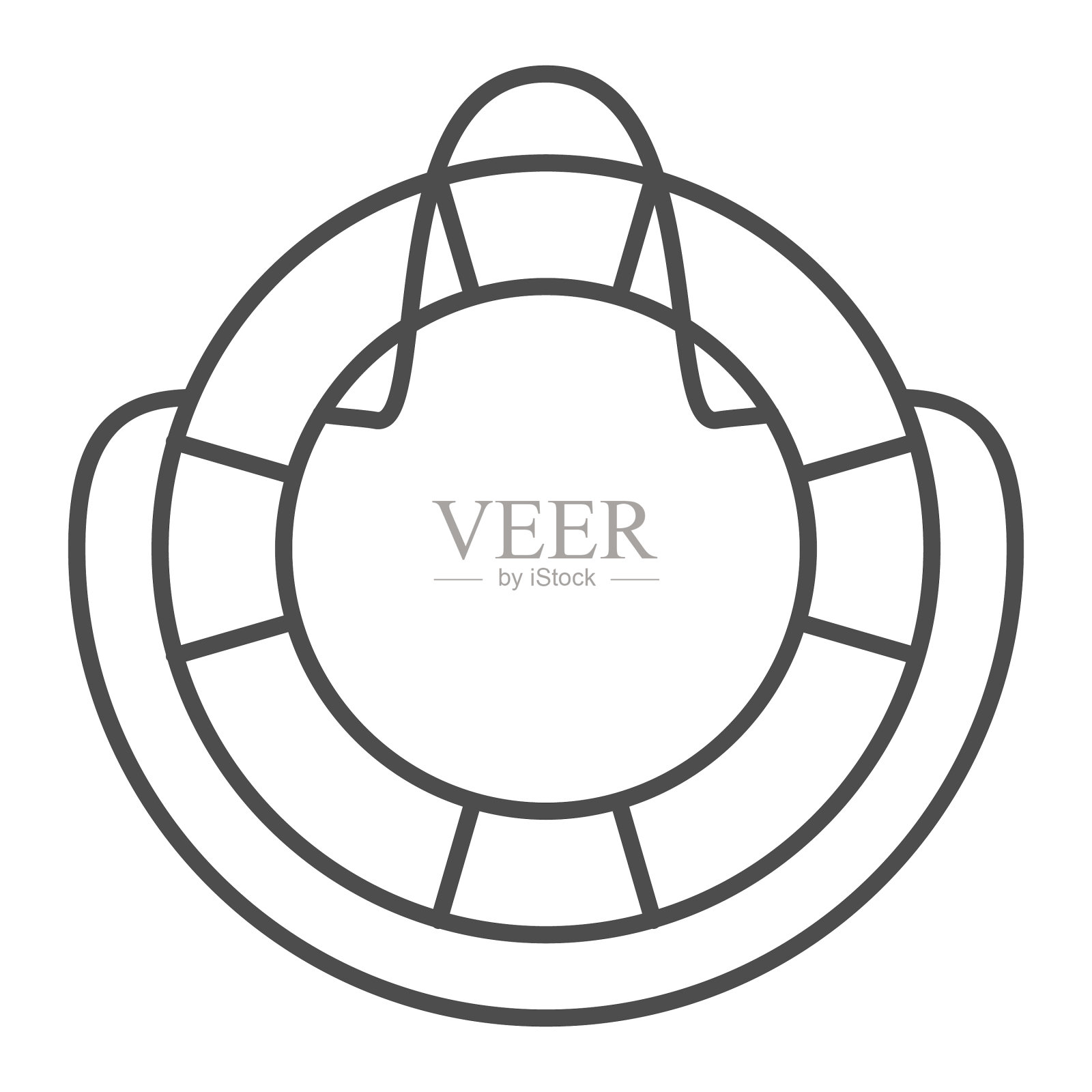 救生圈细线图标夏季生活概念图标素材