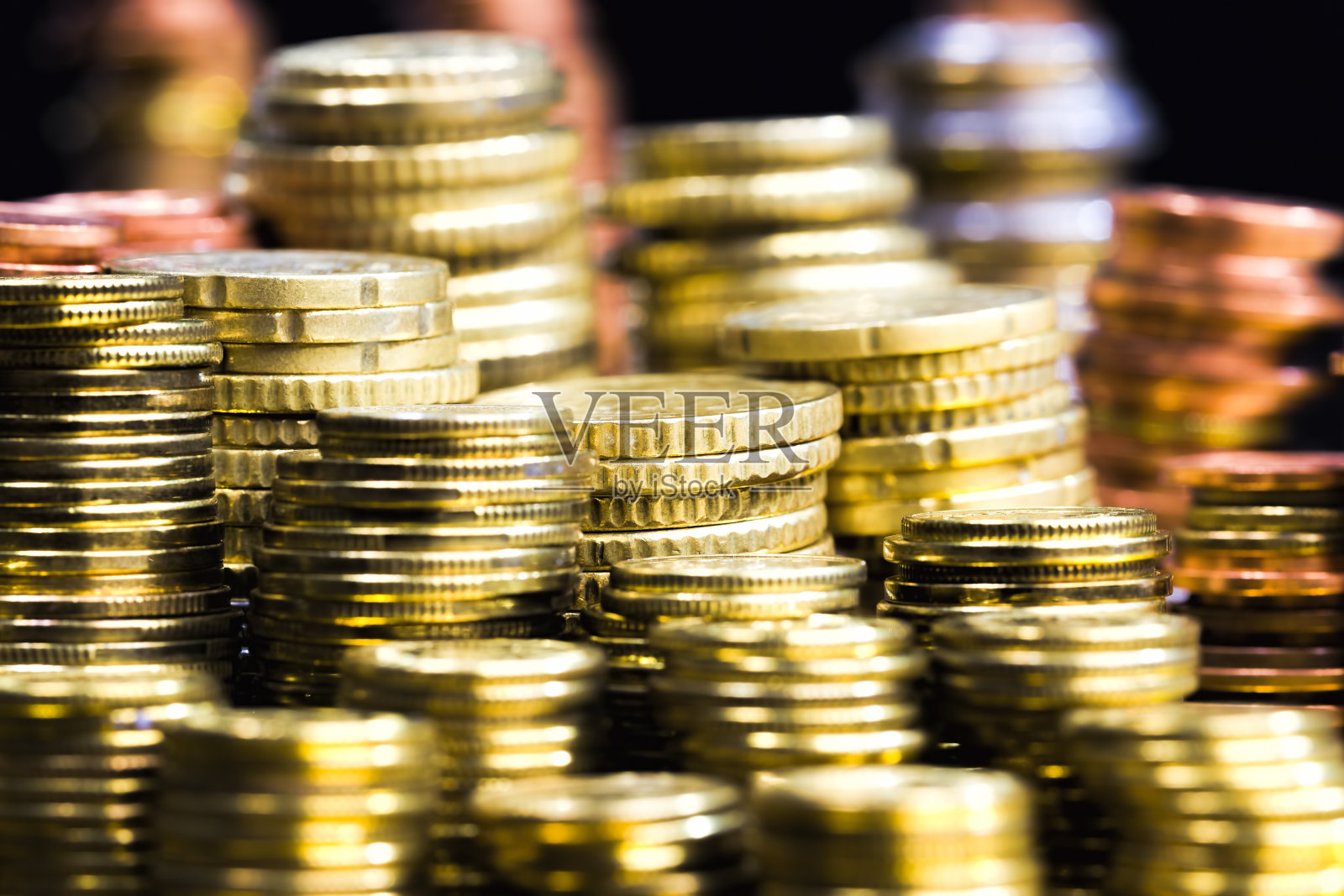 一组硬币特写照片摄影图片