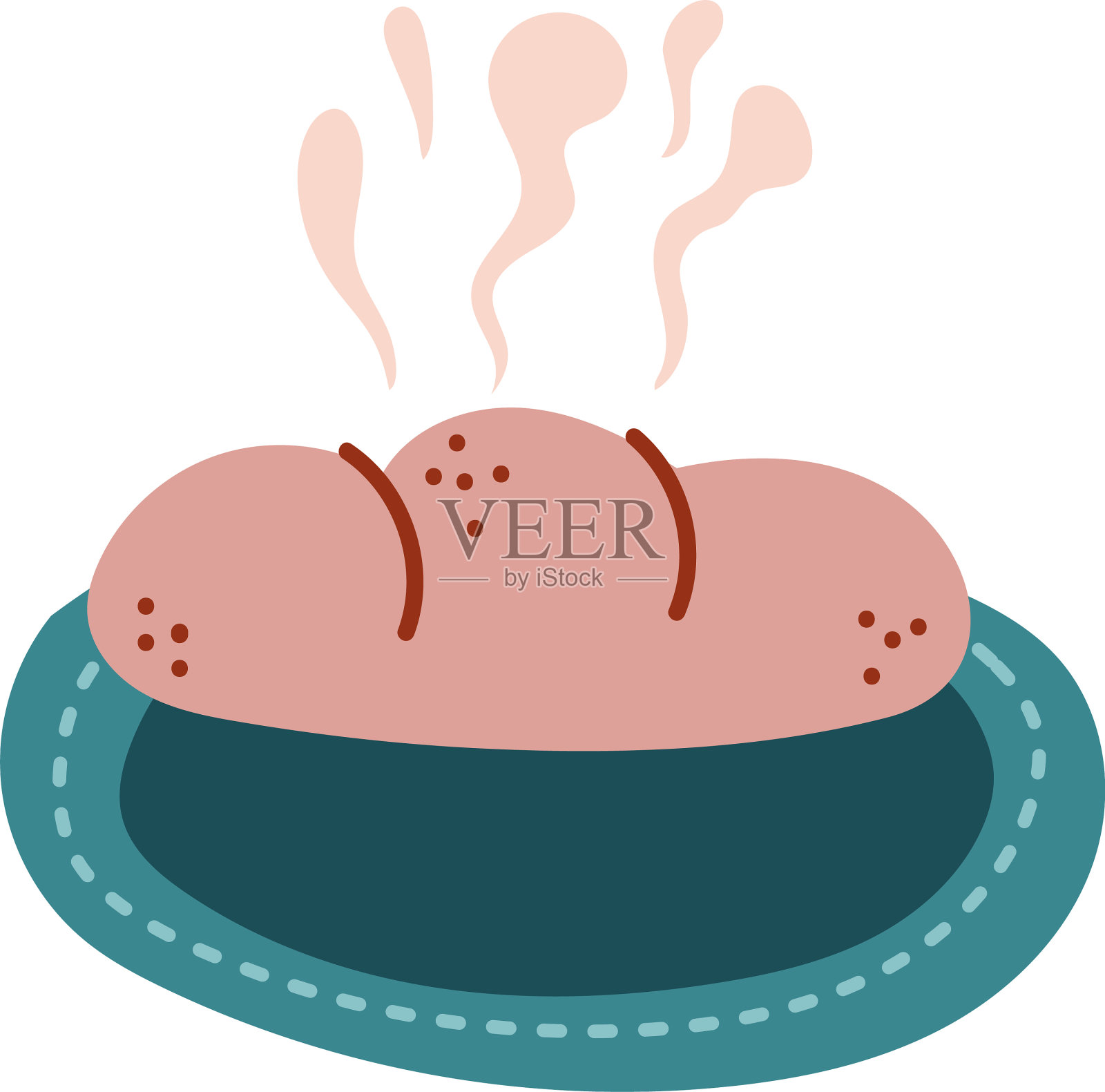 美味的热面包自由形式风格图标设计元素图片