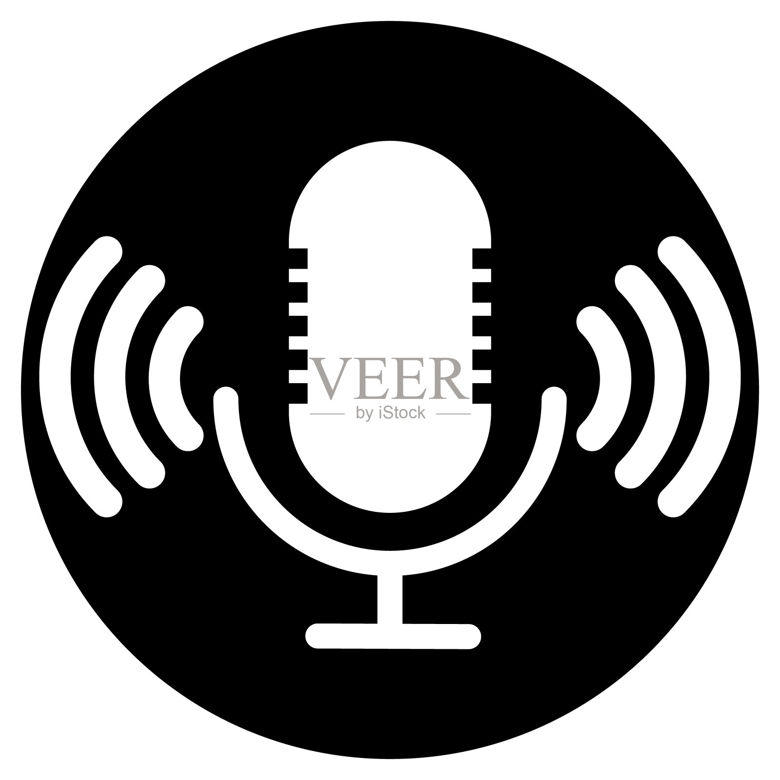 播客线按钮。矢量插图。插画图片素材