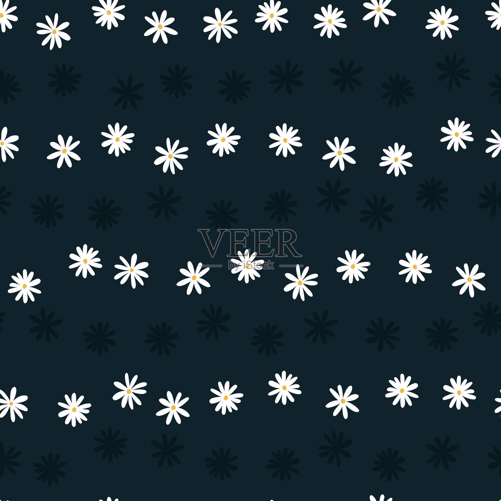 可爱的小碎花无缝图案手绘插画图片素材