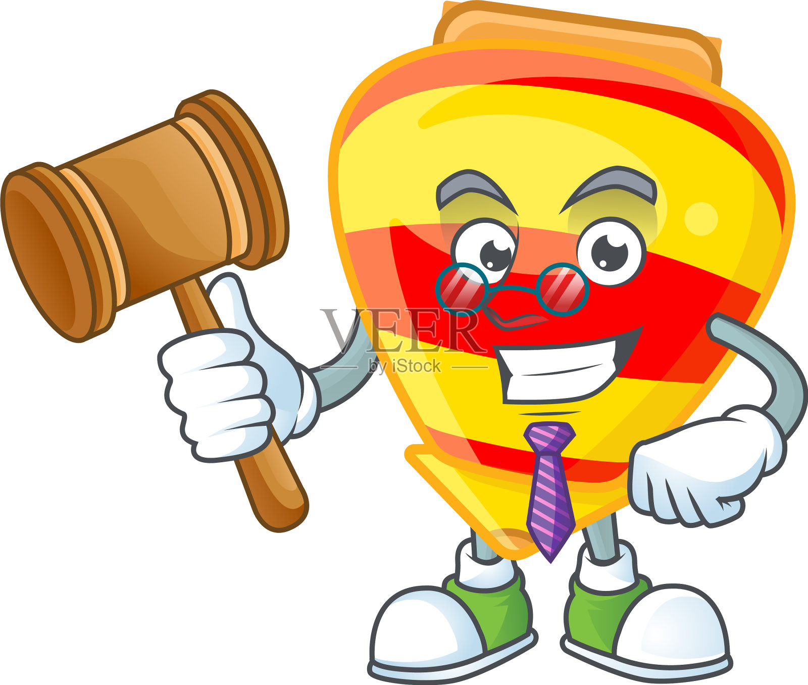 聪明的裁判中国金顶玩具吉祥物风格设计元素图片