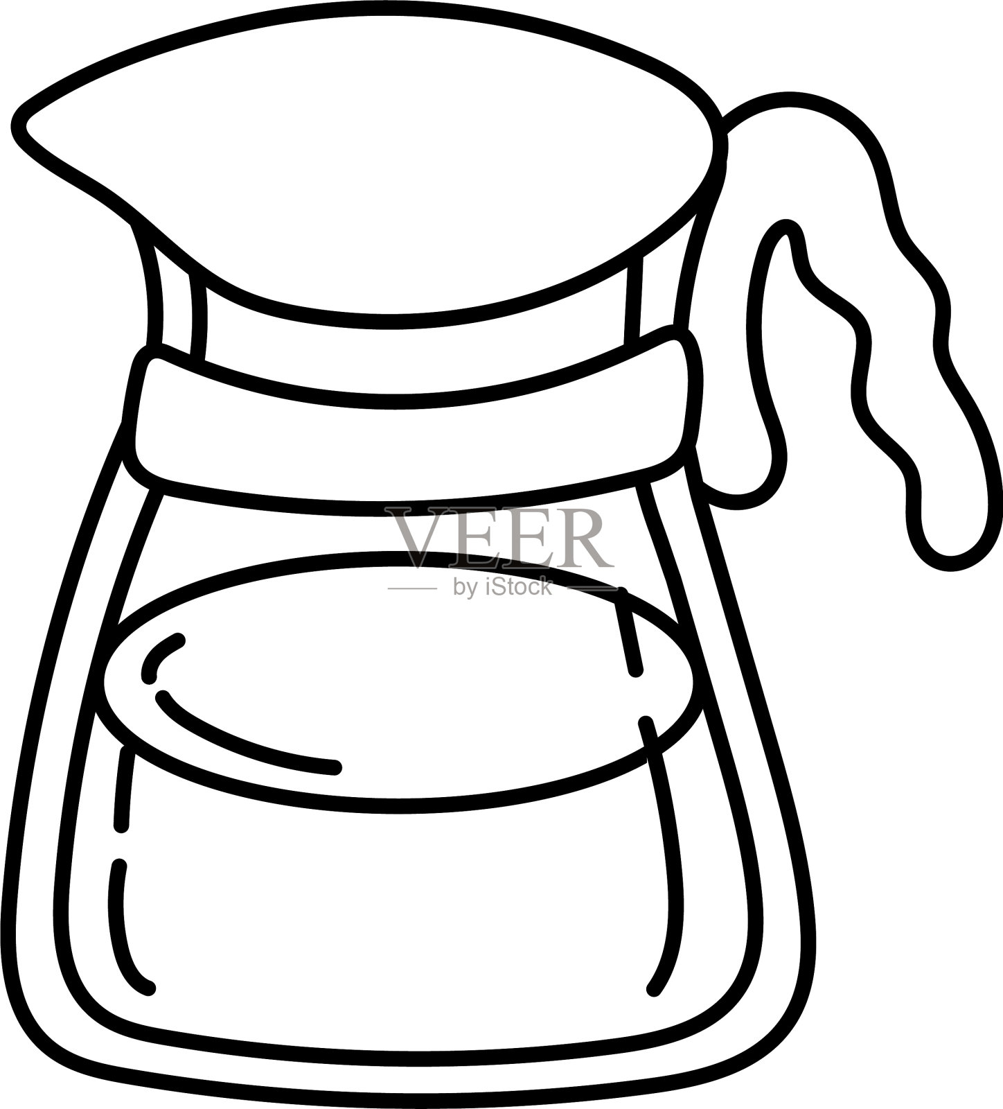 咖啡在茶壶饮料线条风格图标图标素材