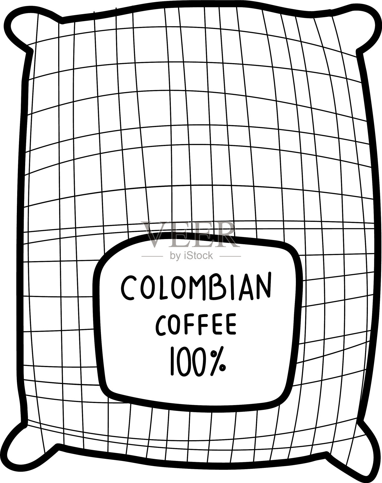 哥伦比亚咖啡袋产品系列风格的图标插画图片素材