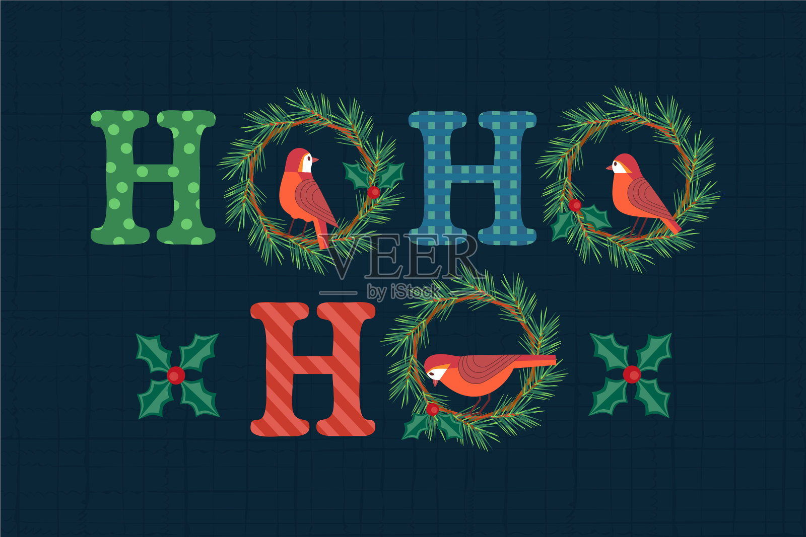 圣诞装饰花环设计模板素材