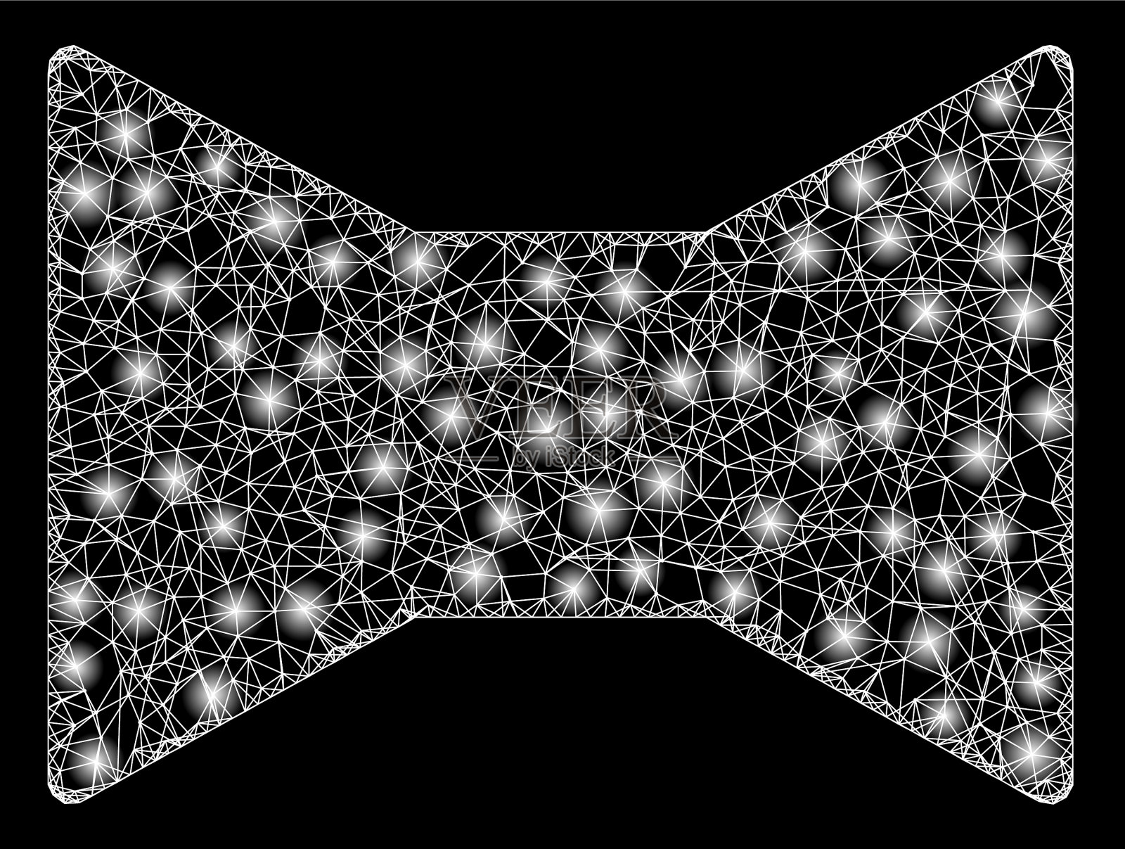 明亮的网结蝴蝶结与亮点插画图片素材