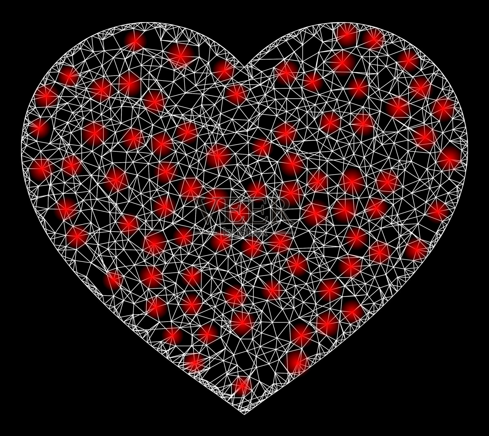 34、网亮网爱，心有亮点插画图片素材