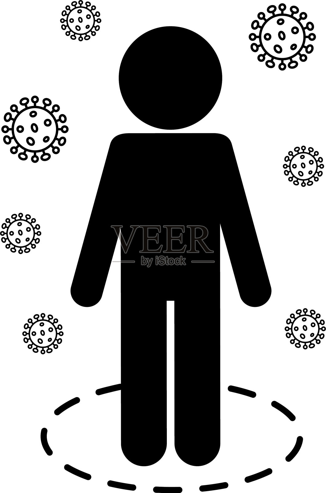 阿凡达社交距离剪影风格图标插画图片素材