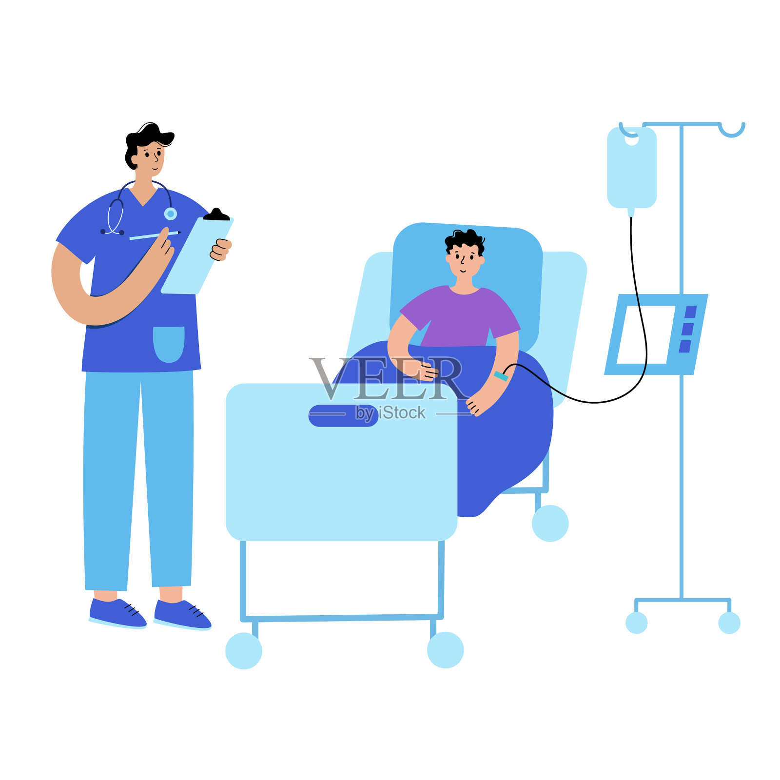 在线诊所和医生的概念设计元素图片