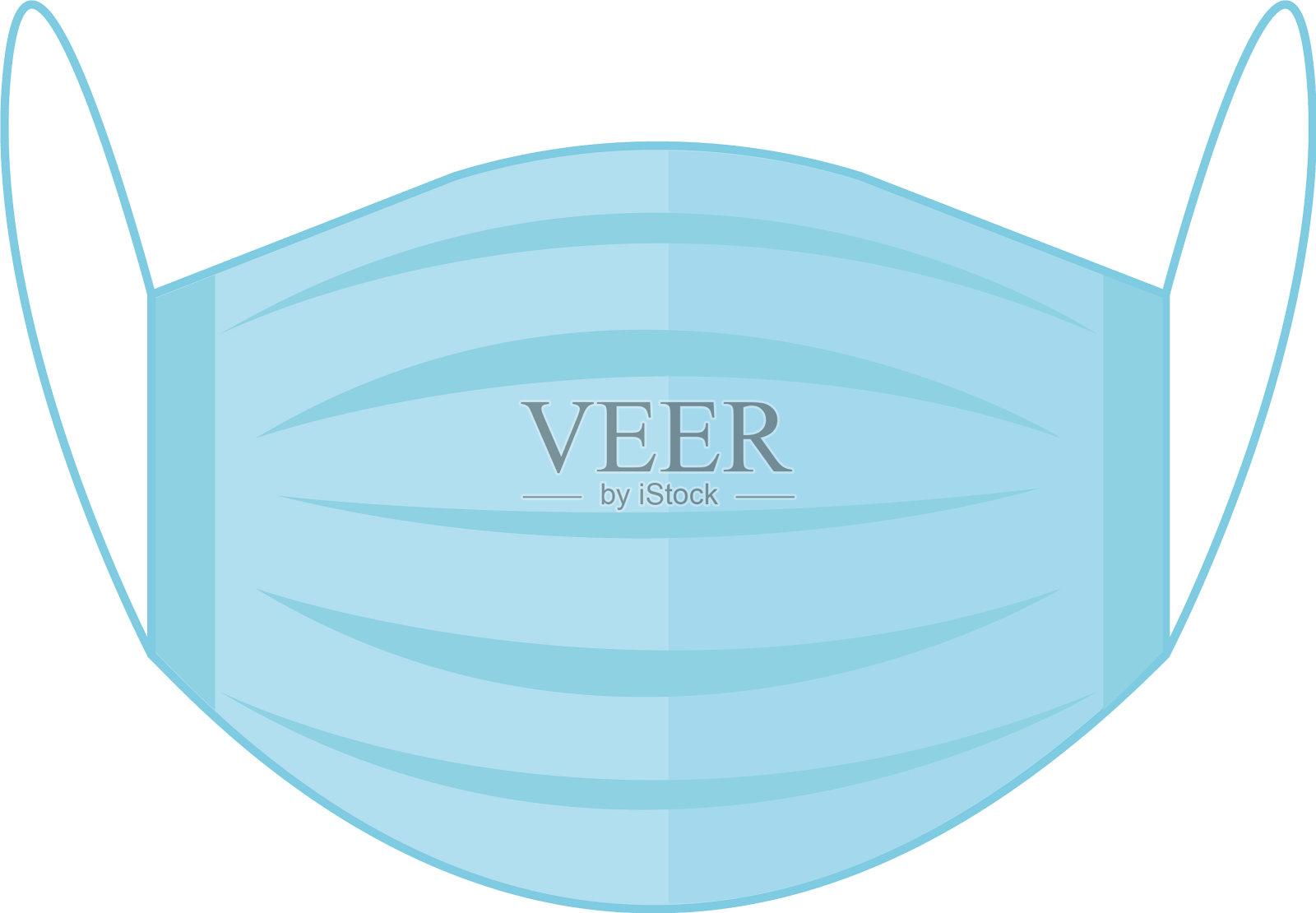 隔离医用蓝色口罩设计插画图片素材