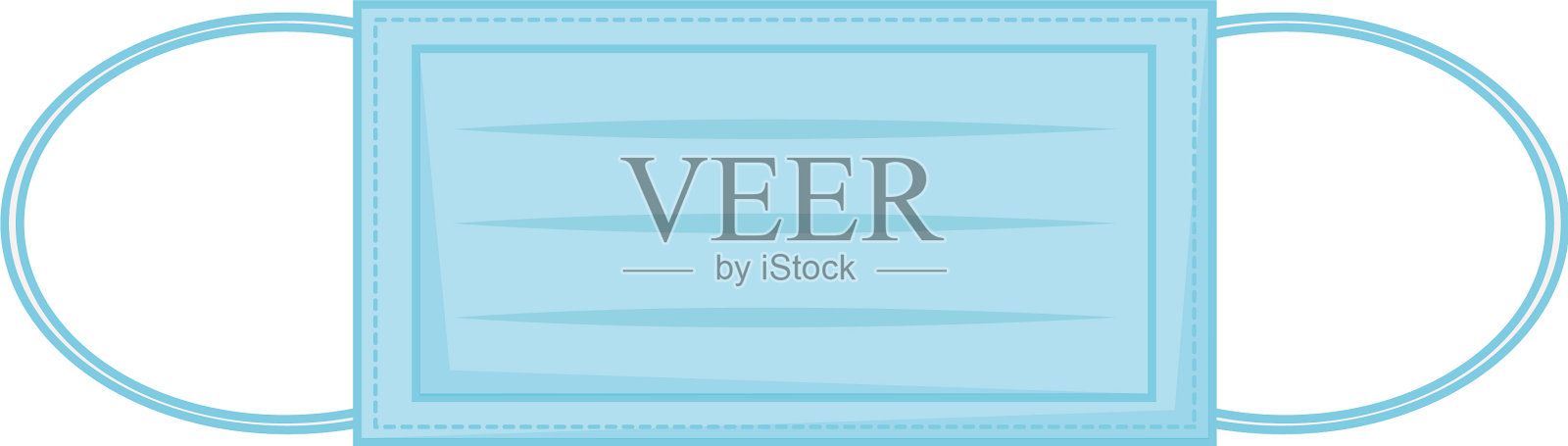 隔离医用蓝色口罩设计插画图片素材