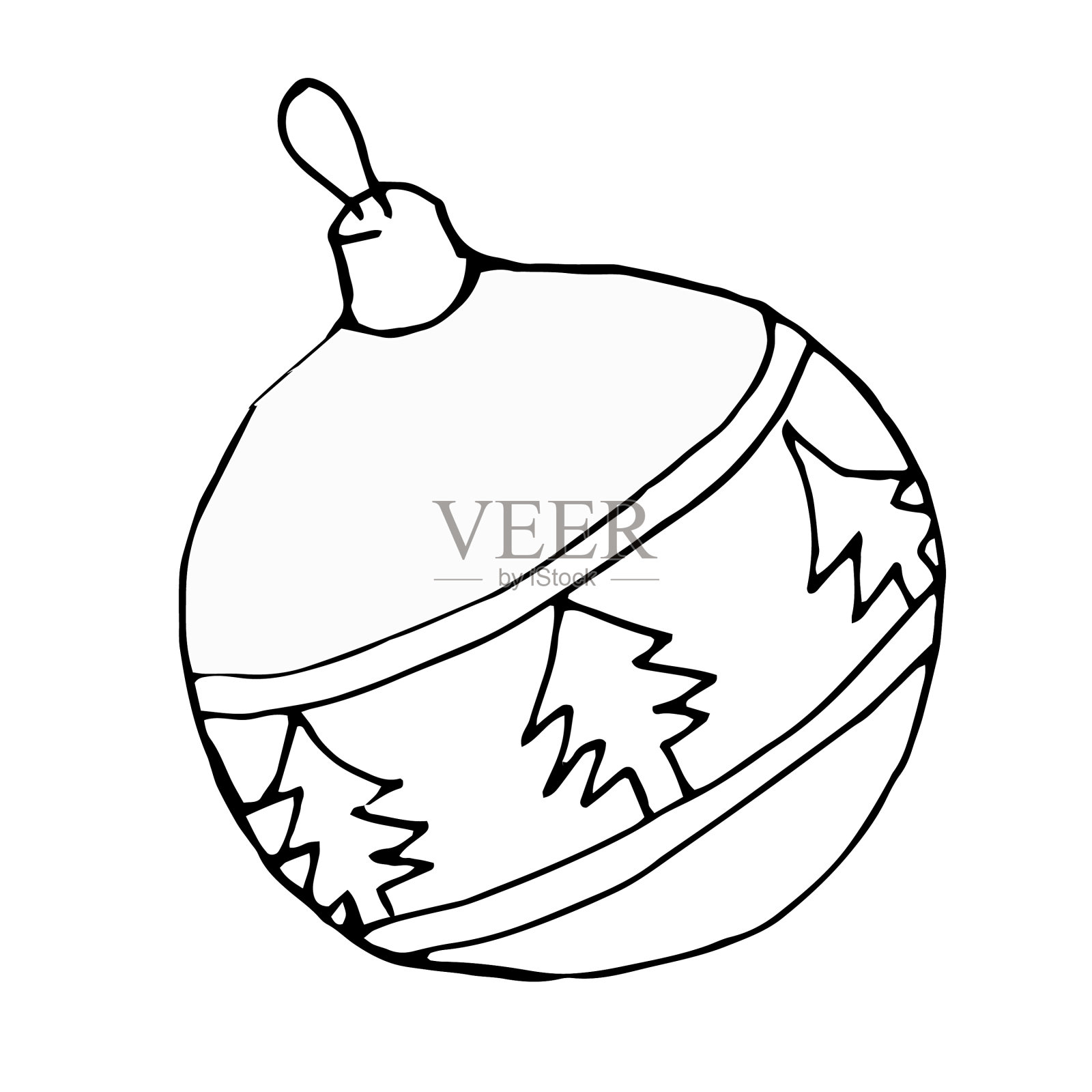 手绘圣诞装饰孤立在一个设计元素图片