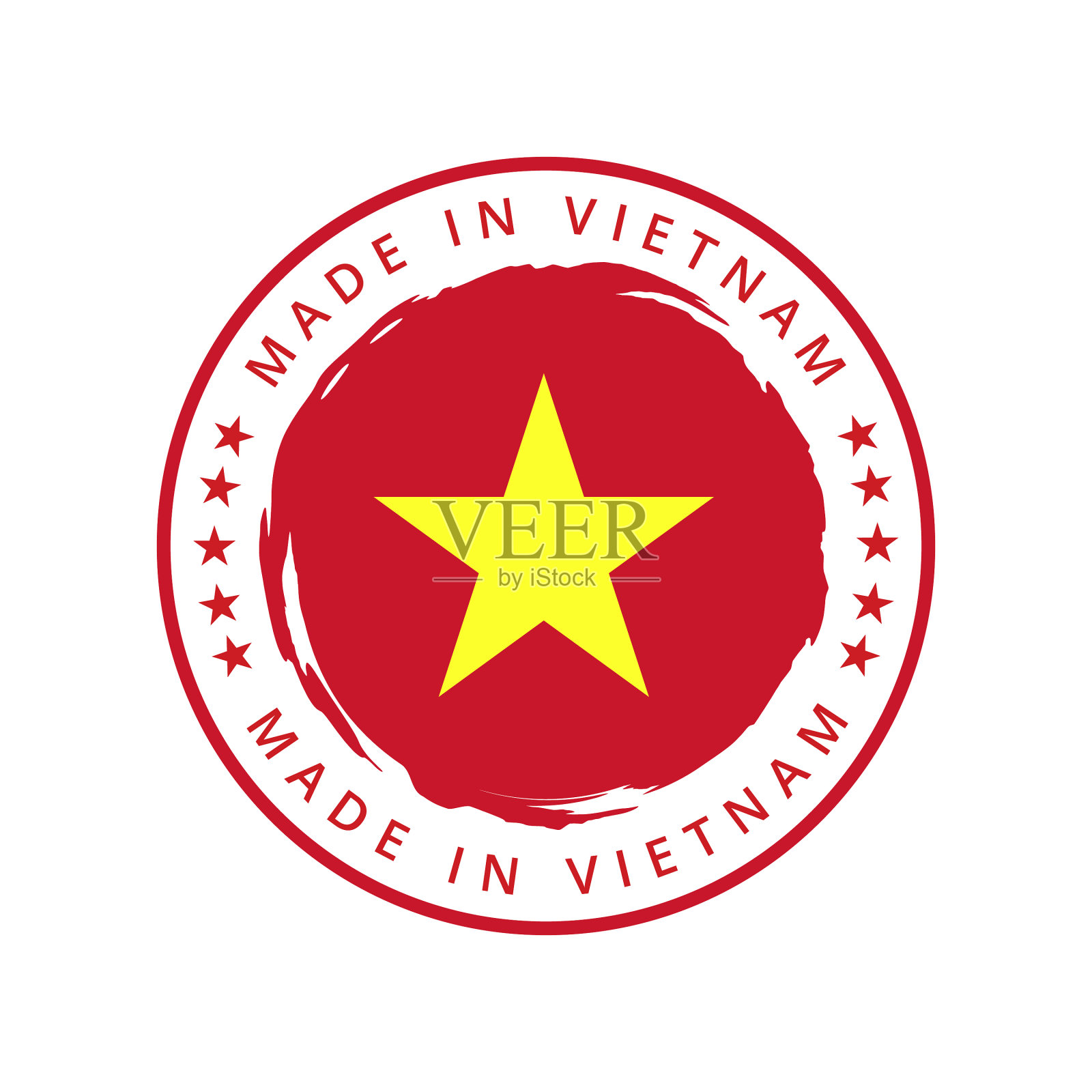 越南制造圆标签插画图片素材