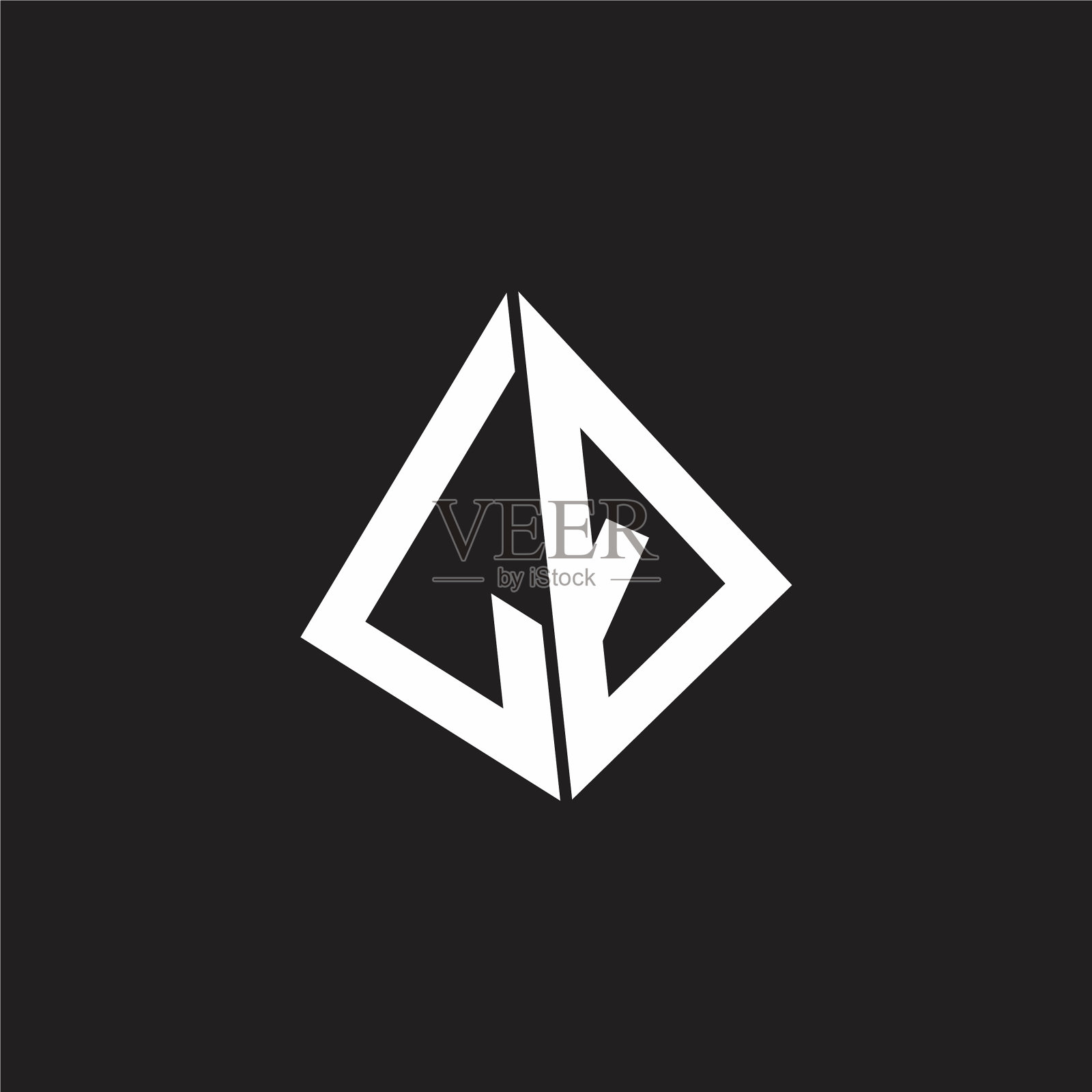 Lq标志字母与突出的三角形形状插画图片素材