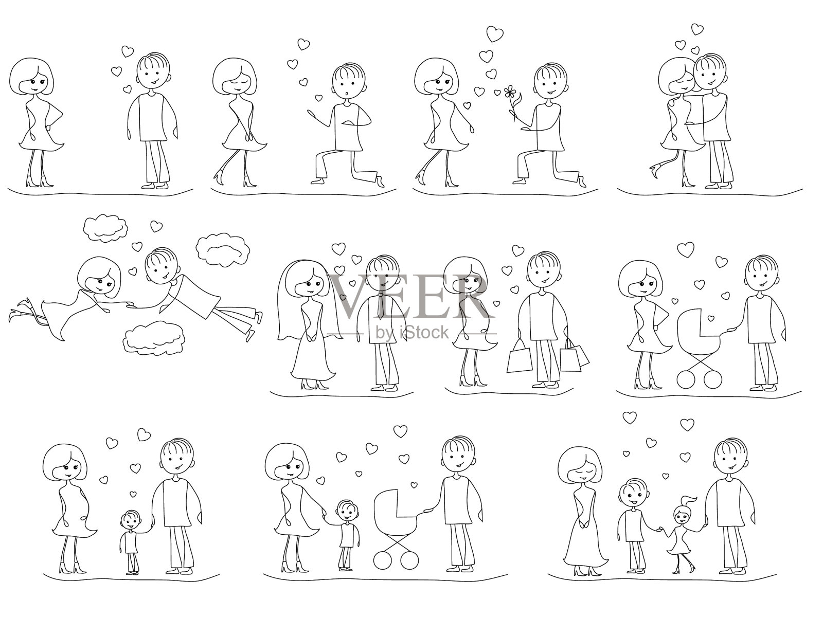 爱情故事设定大纲插画图片素材