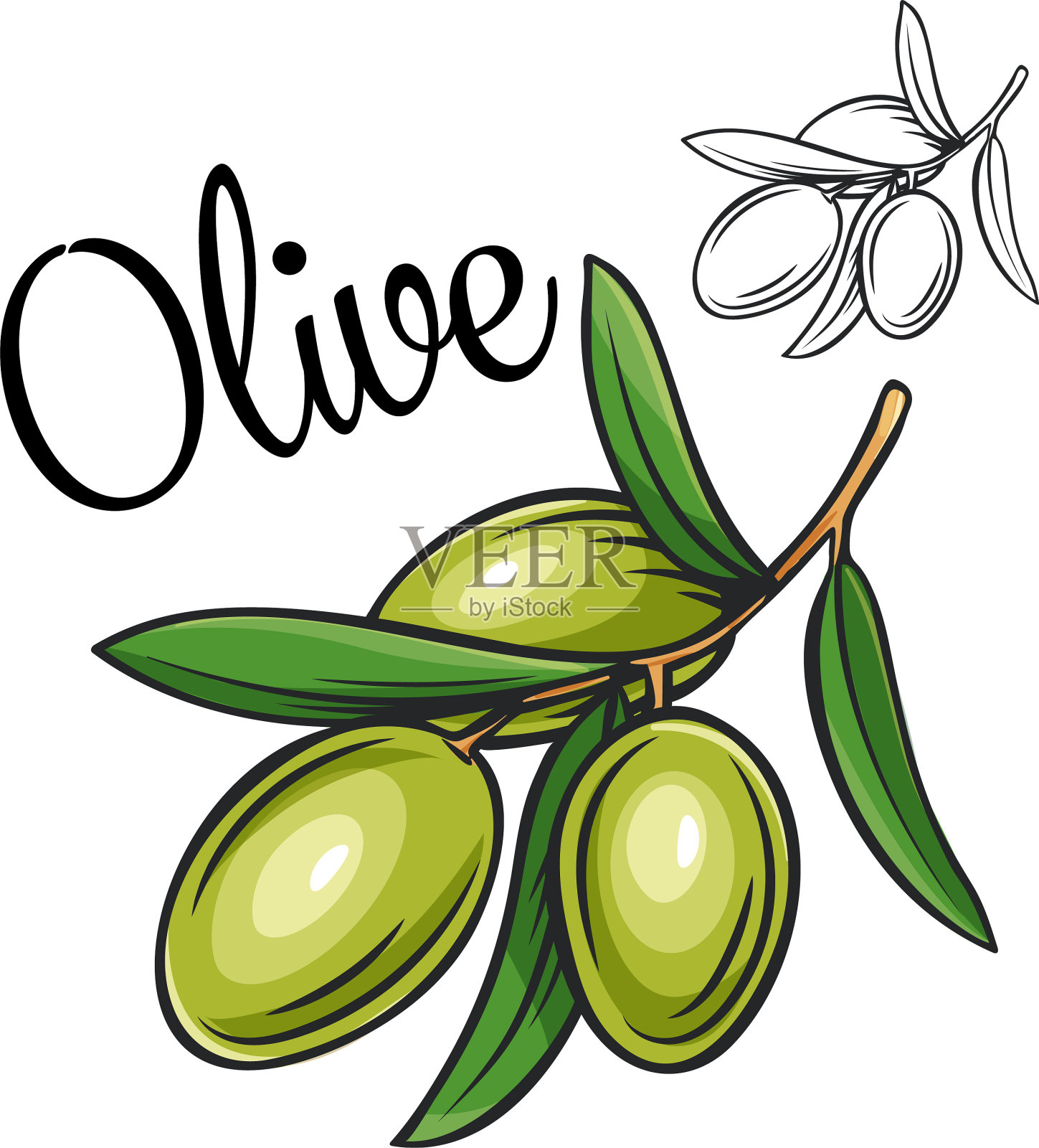 橄榄画图标设计元素图片