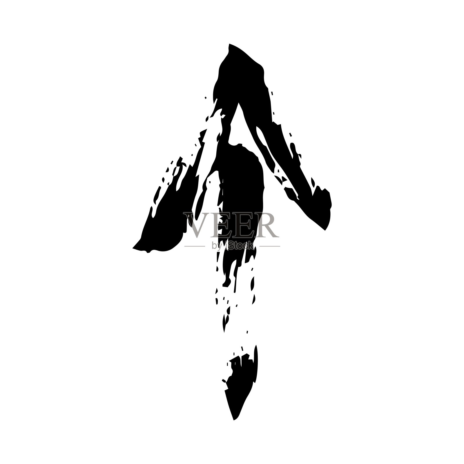 手绘箭头用墨笔画插画图片素材