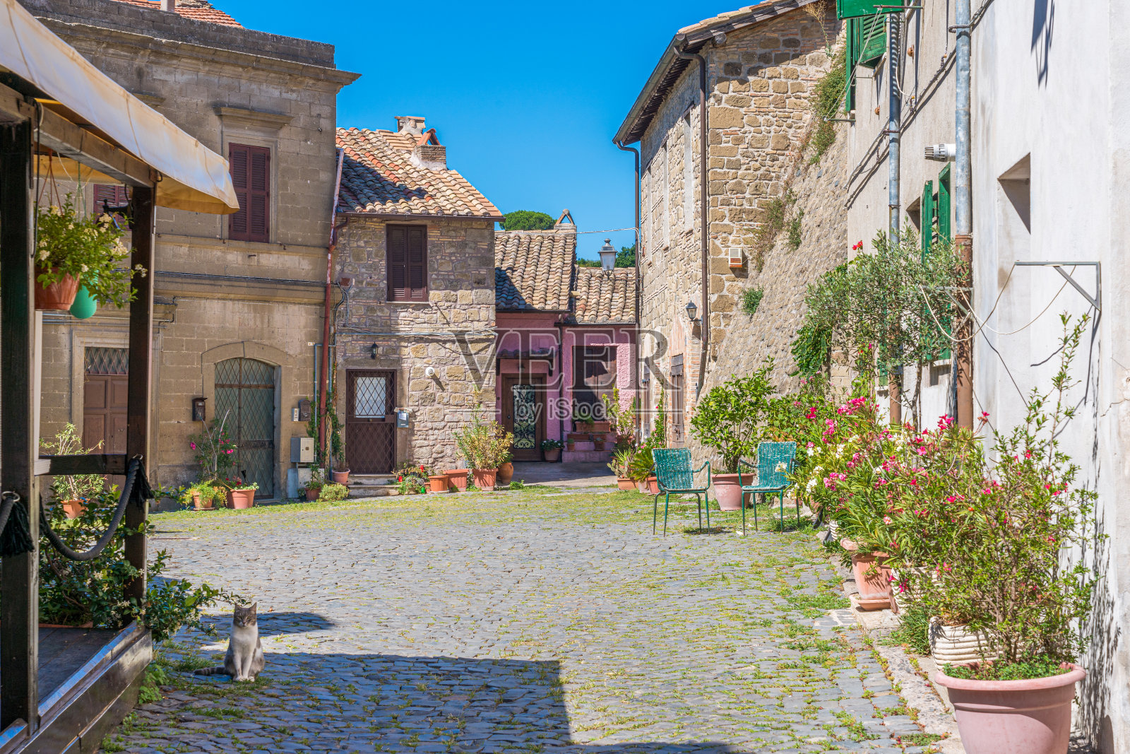 Castelnuovo di Porto，意大利拉齐奥罗马省一个美丽的小村庄。照片摄影图片