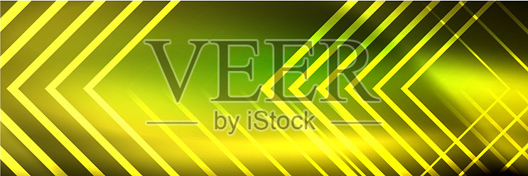 闪亮的霓虹灯发光的技术线高科技插画图片素材