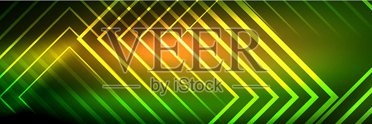 闪亮的霓虹灯发光的技术线高科技插画图片素材