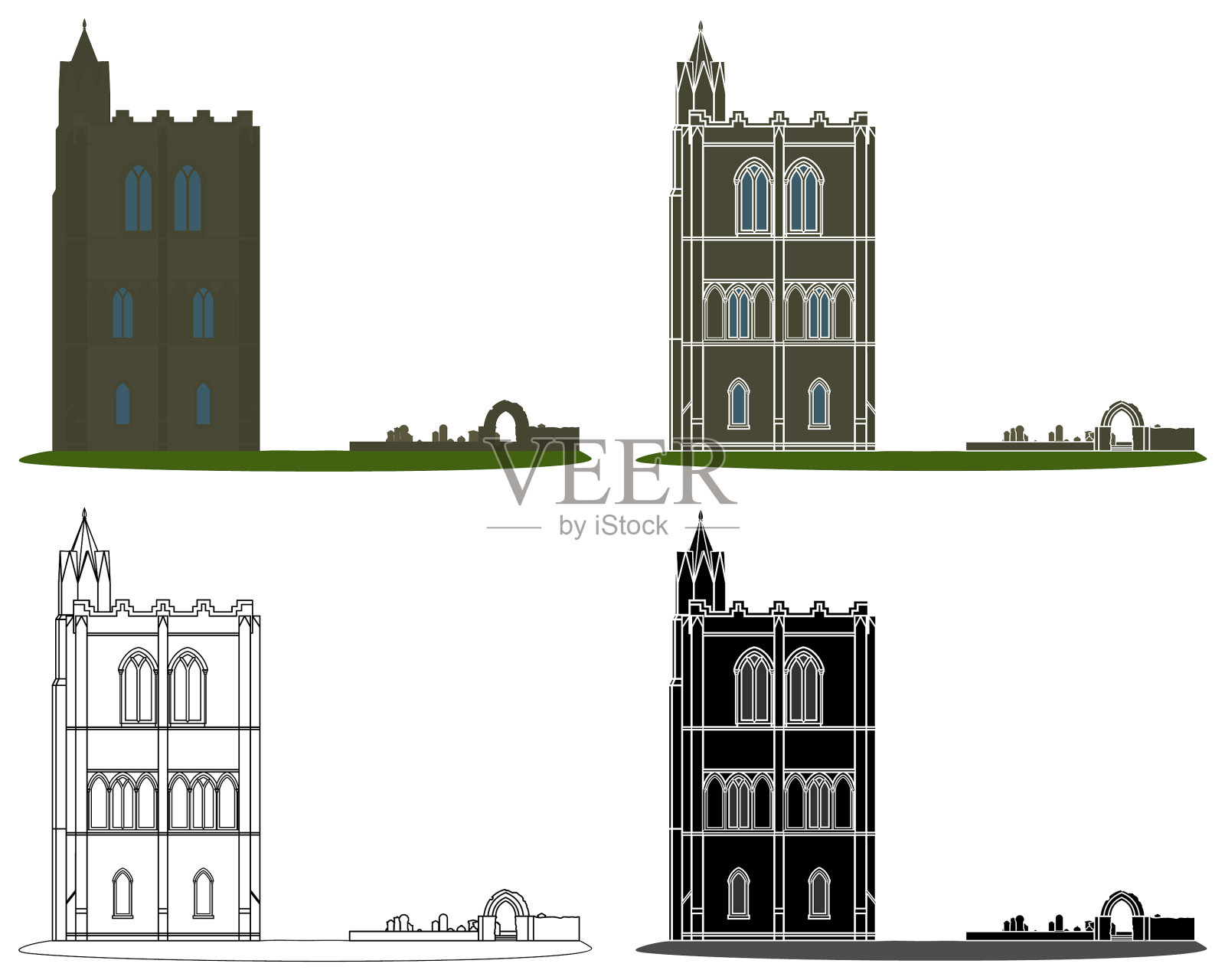 Cambuskenneth修道院在正面插画图片素材