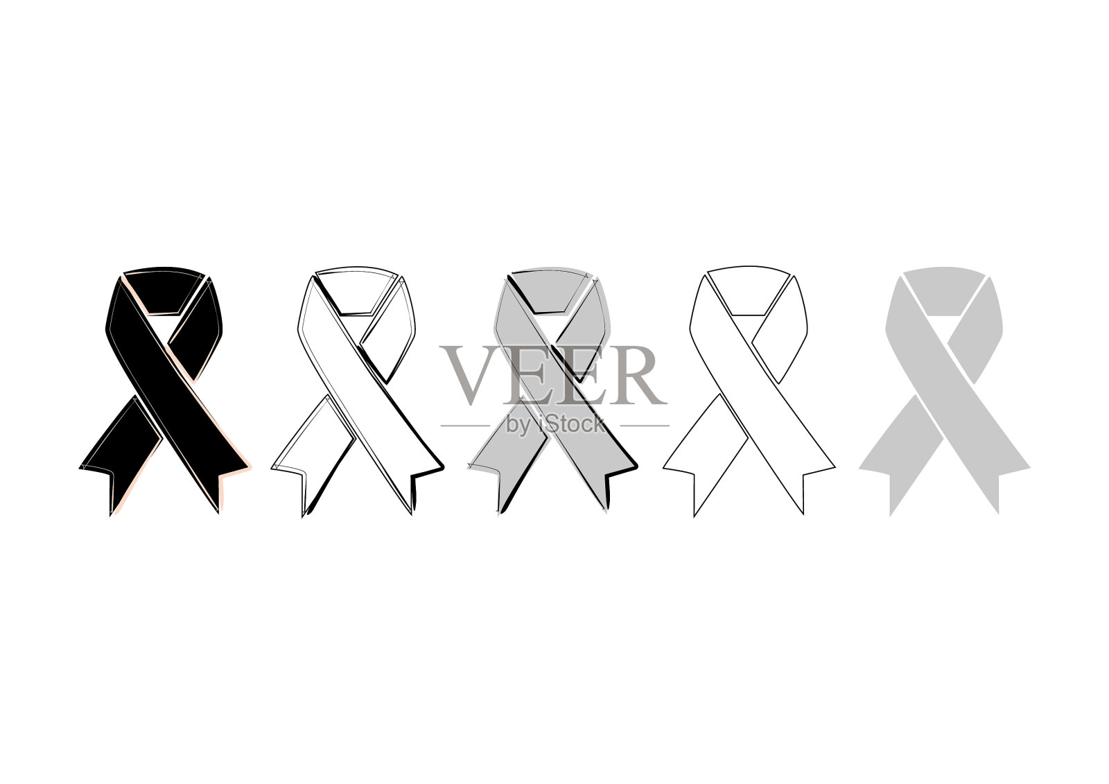 丝带图标在白色背景中插画图片素材