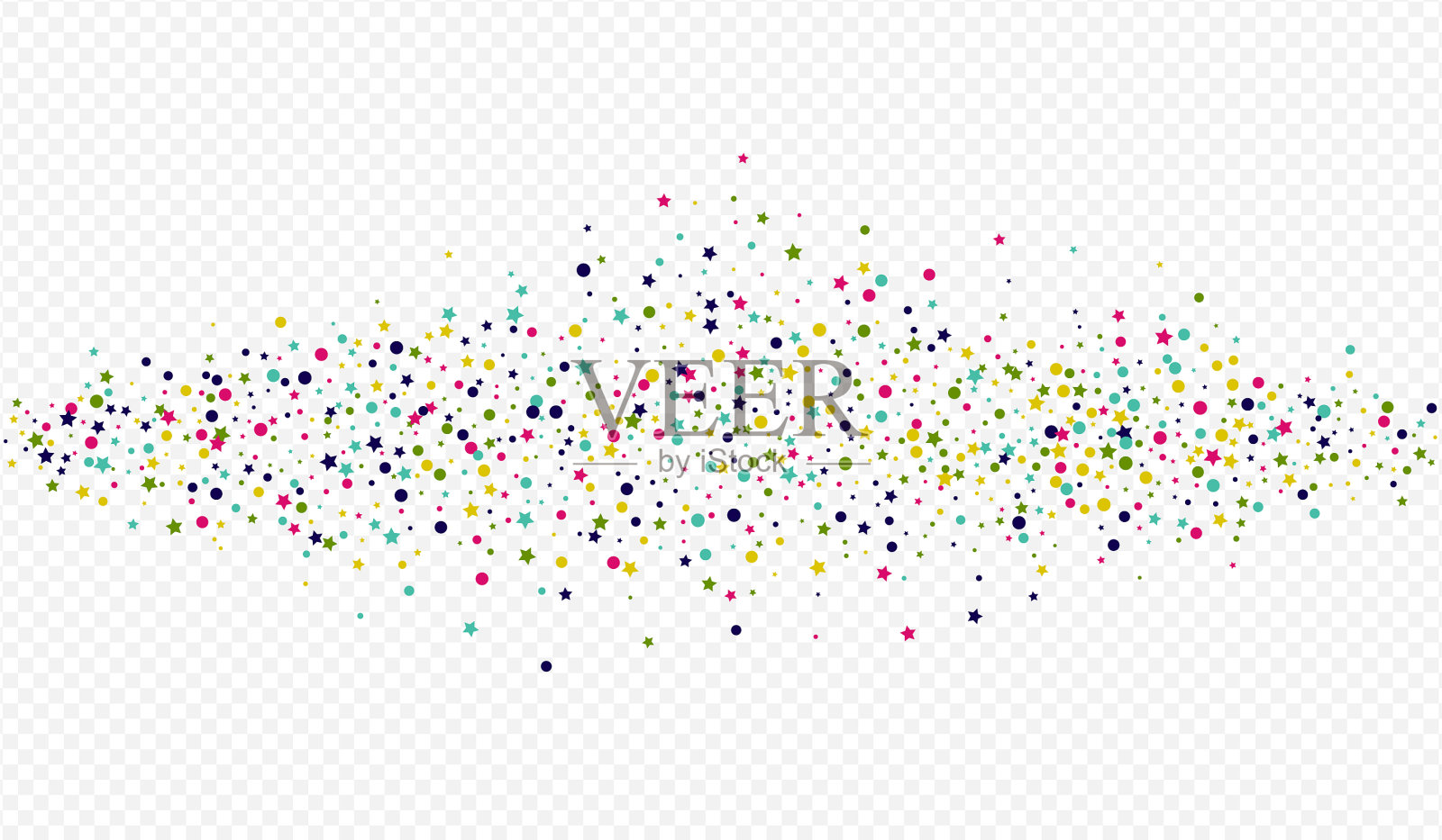 橙色圆点落下的节日透明背景插画图片素材