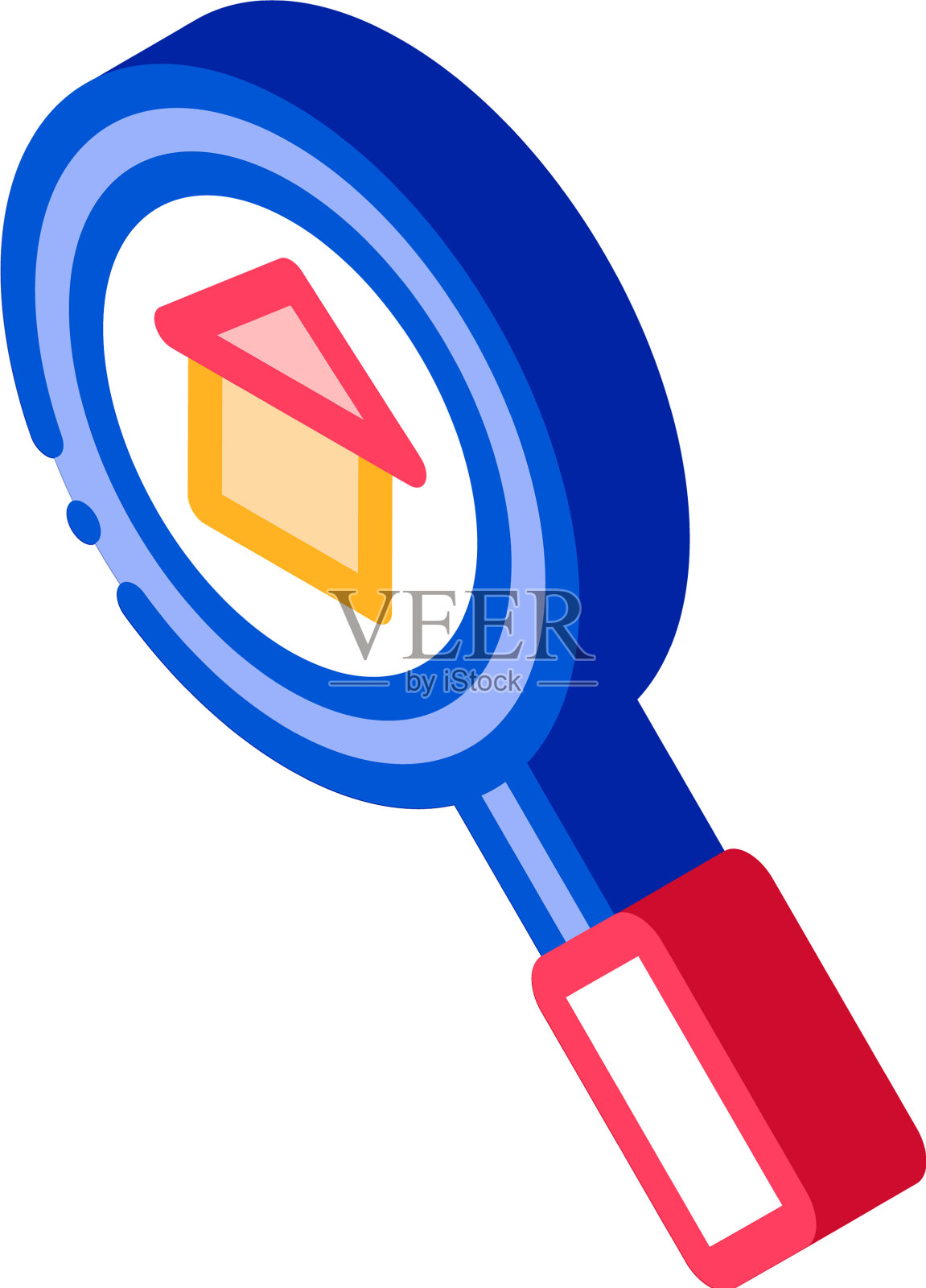 放大镜搜索资产等距图标设计元素图片