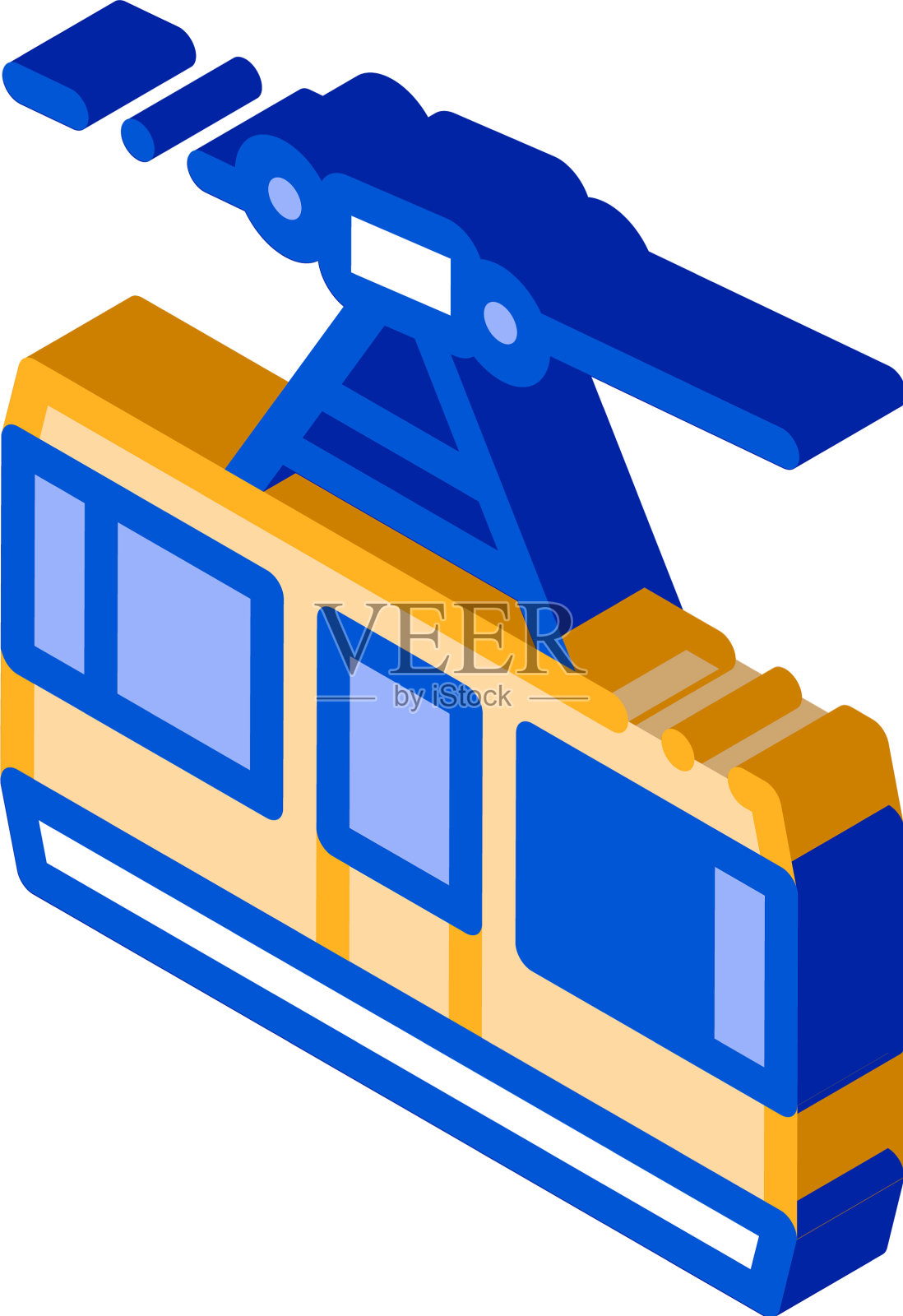 公共交通空中升降机等距图标设计元素图片