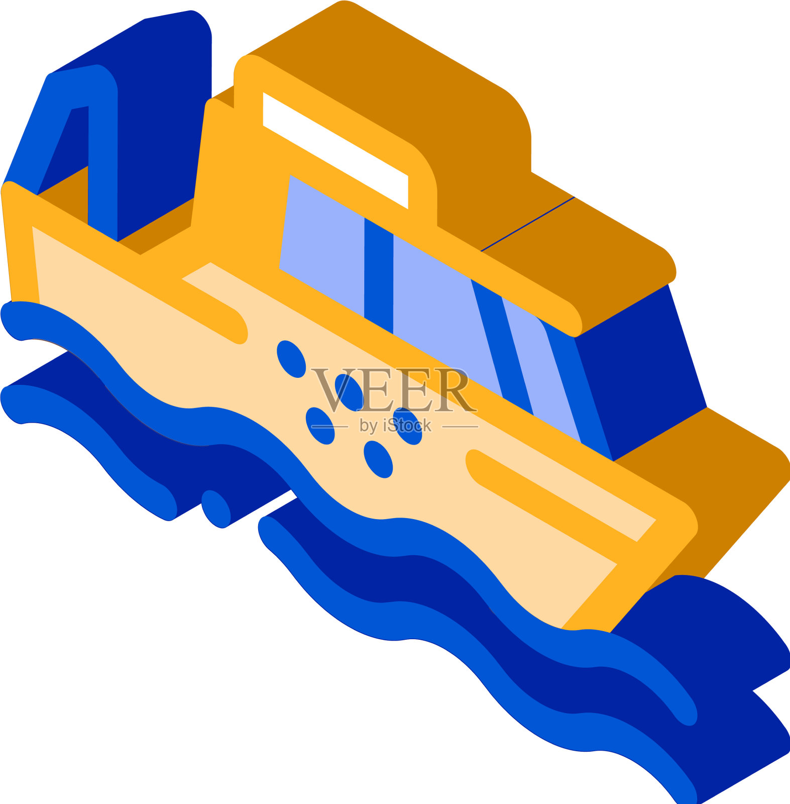 公共交通水上的士等距图标设计元素图片