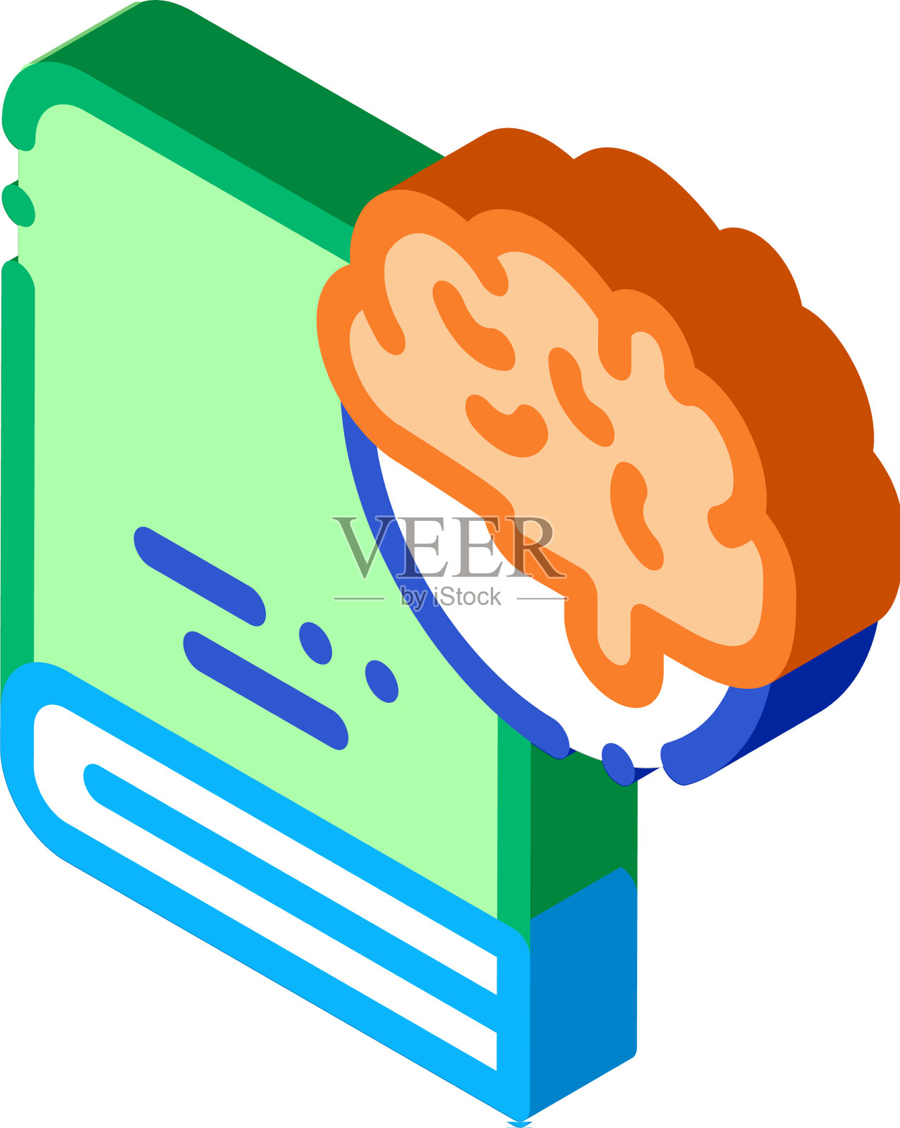 医学百科全书生物黑客等距图标设计元素图片
