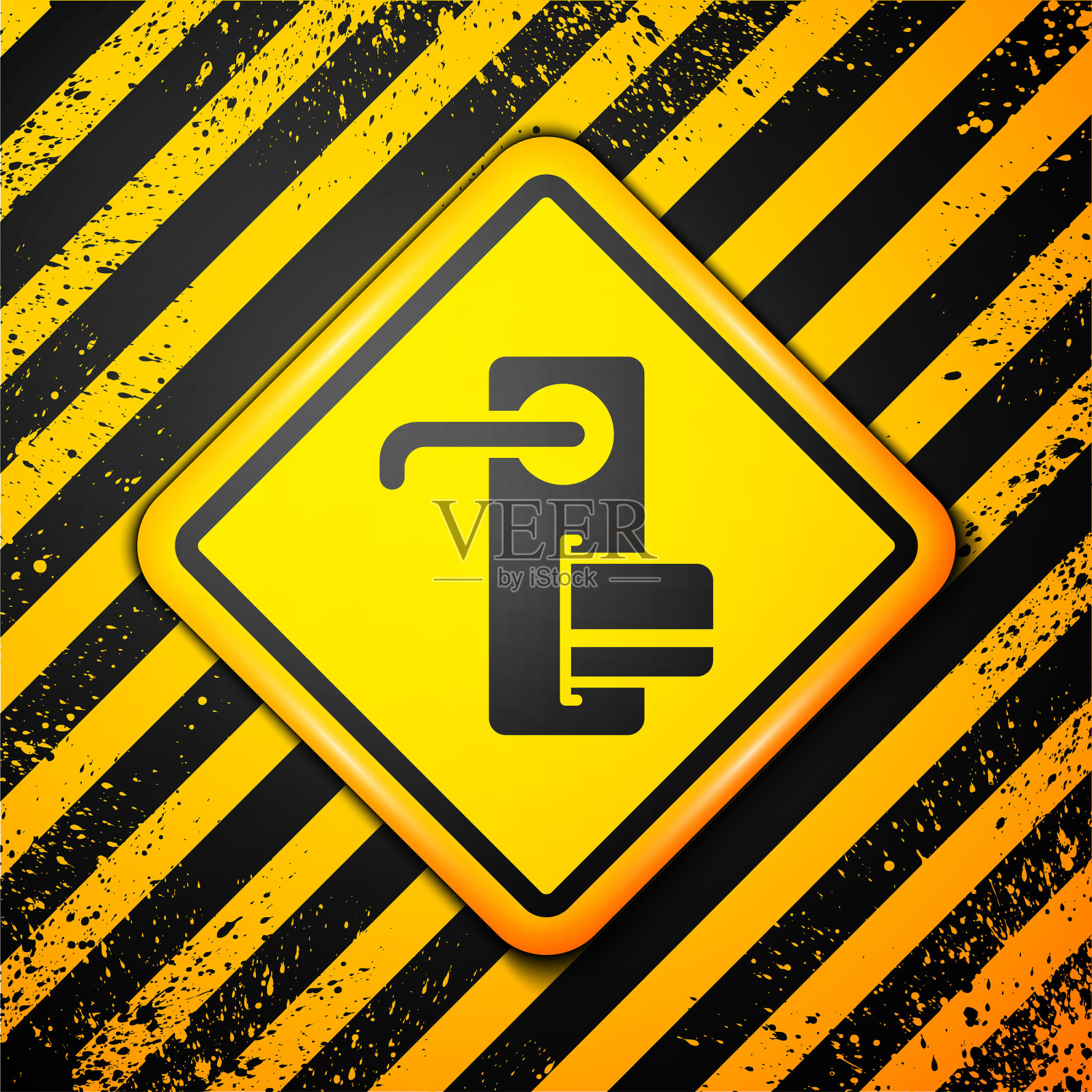 采用无线技术的黑色数字门锁插画图片素材